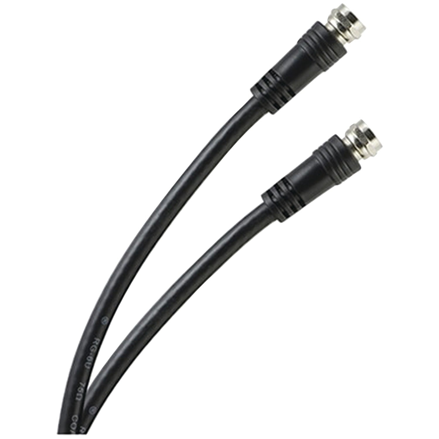 GE RG6 Coaxial Cable with F-Type Connectors, Black, 6 Ft.