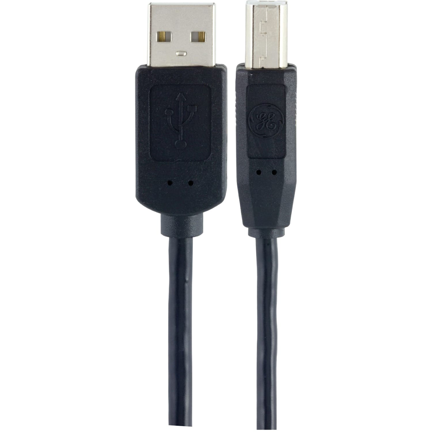 GE A-Male to B-Male USB 2.0 Cable, 6 Ft., Black, 33760