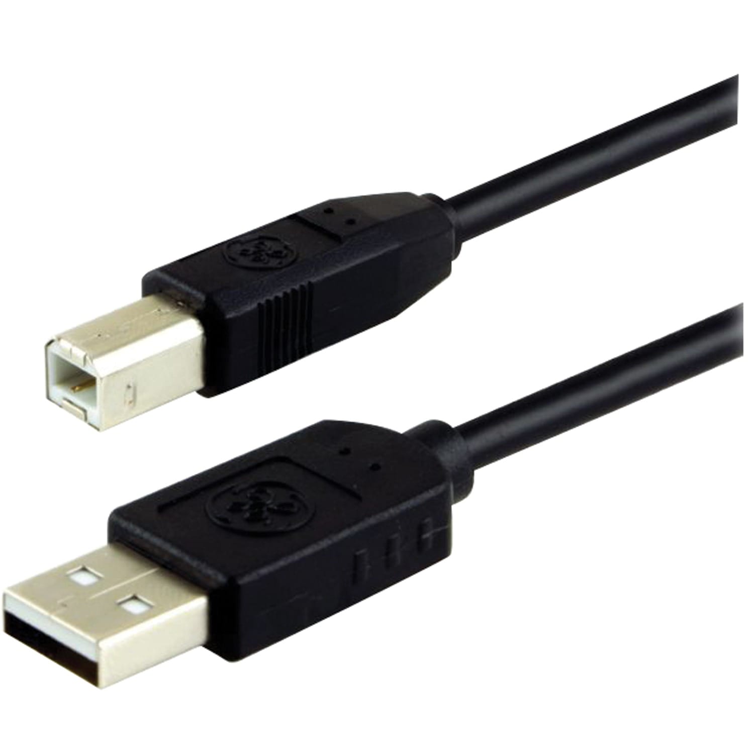 GE A-Male to B-Male USB 2.0 Cable, 6 Ft., Black, 33760