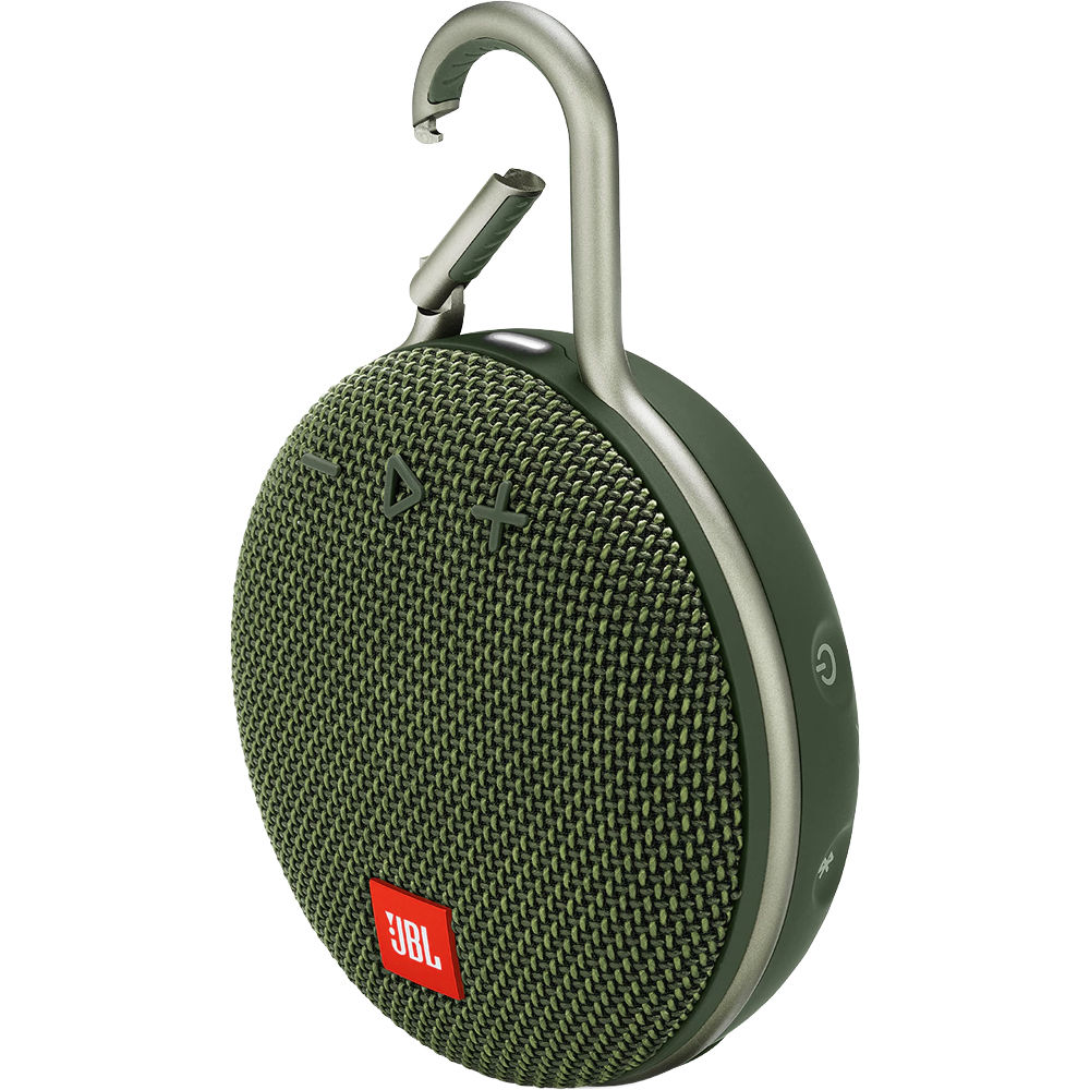 JBL Clip 3 Portable Waterproof Wireless Bluetooth Speaker, Green - Certified Refurbished