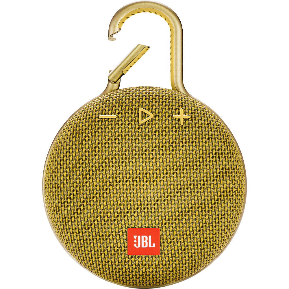 JBL Clip 3 Portable Waterproof Wireless Bluetooth Speaker, Yellow - Certified Refurbished