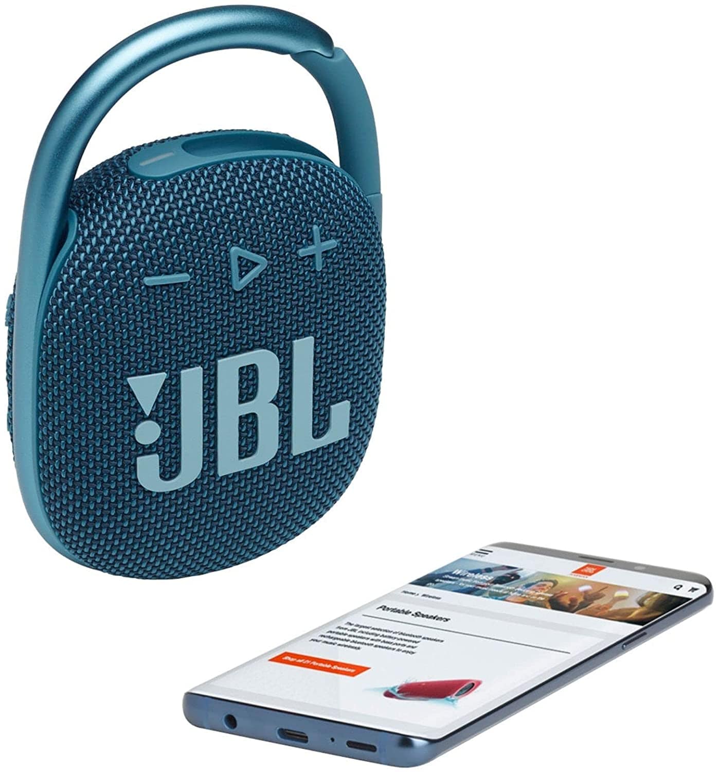 JBL Clip 4 Portable Wireless Bluetooth Speaker, Blue - Certified Refurbished
