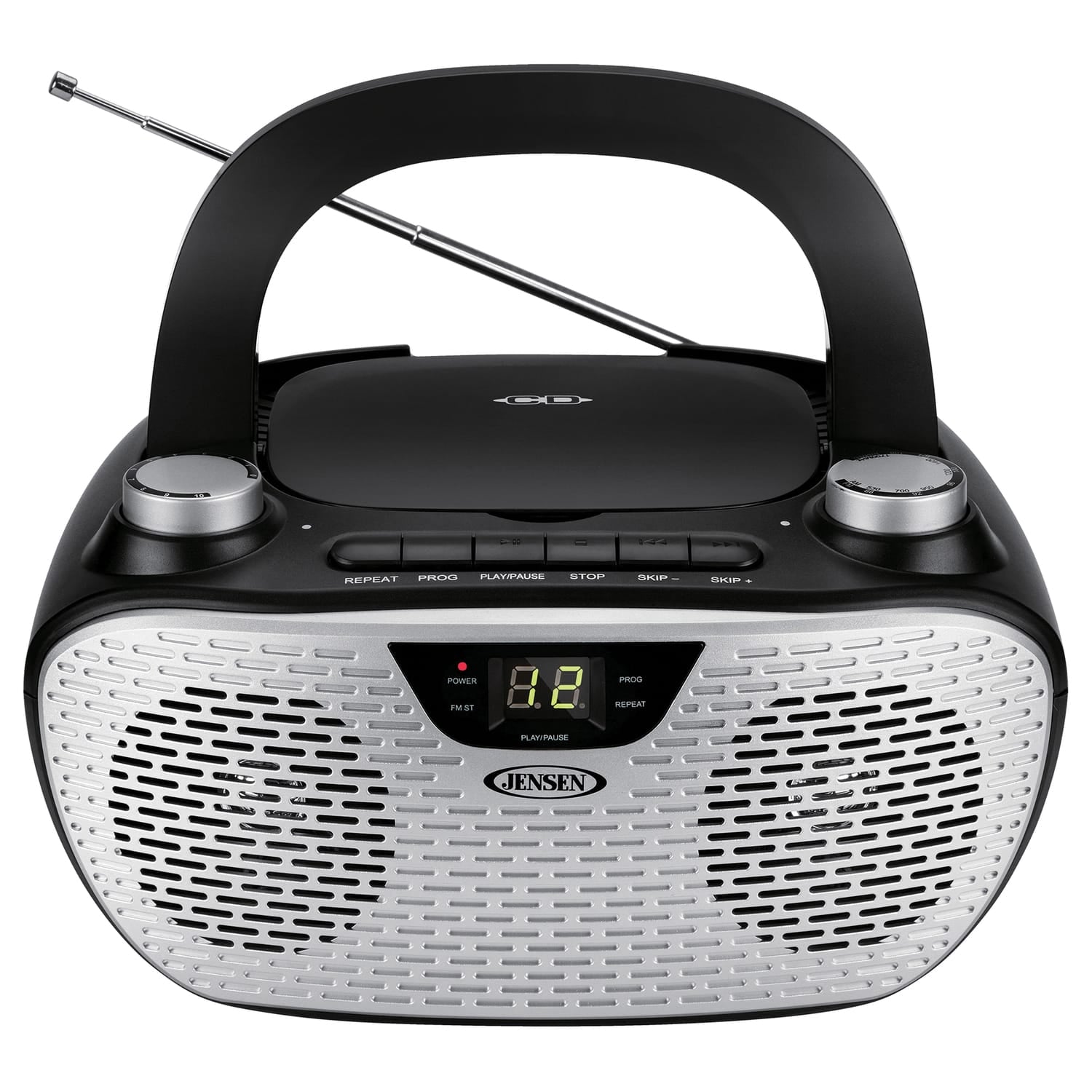 Jensen CD-485 1-Watt Portable Stereo CD Player with AM/FM Radio, Black