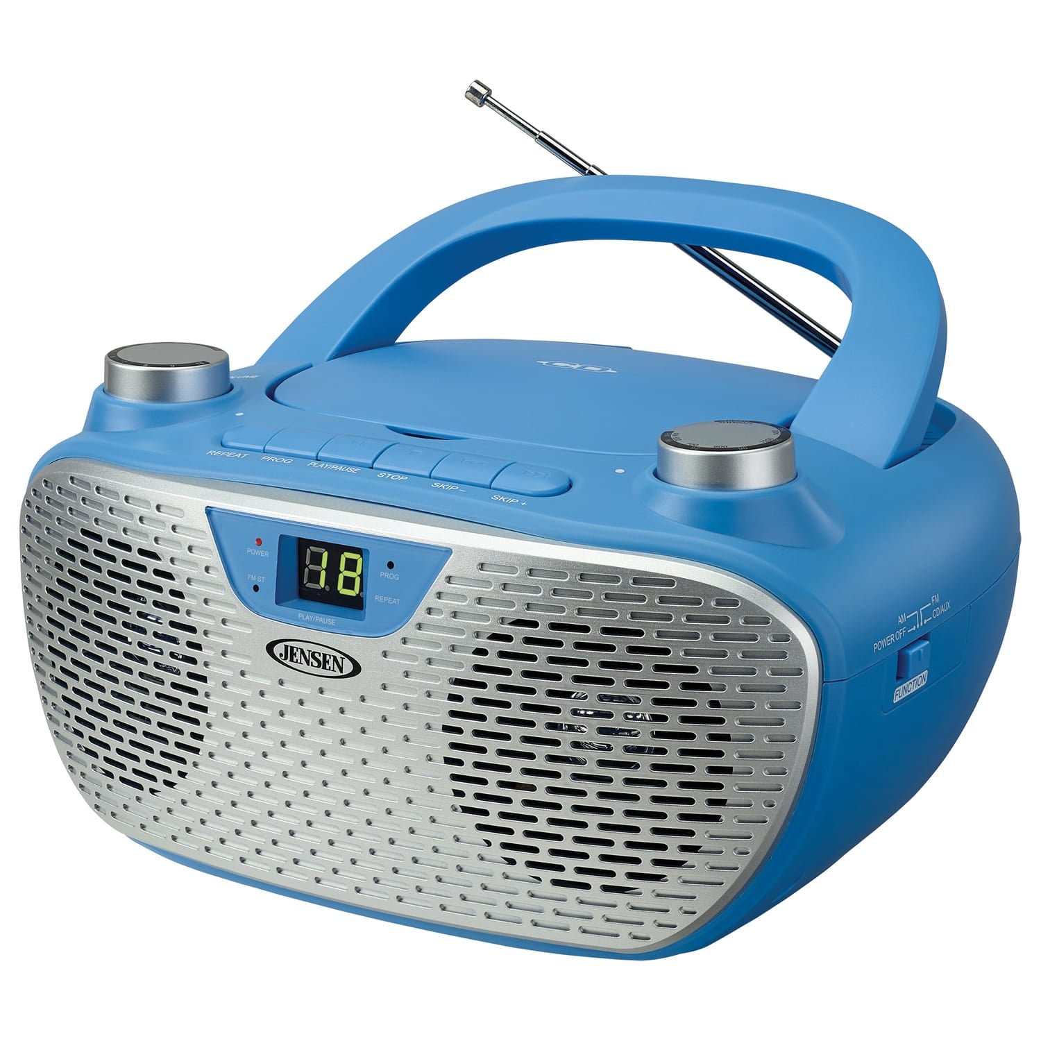 Jensen CD-485 1-Watt Portable Stereo CD Player with AM/FM Radio, Blue