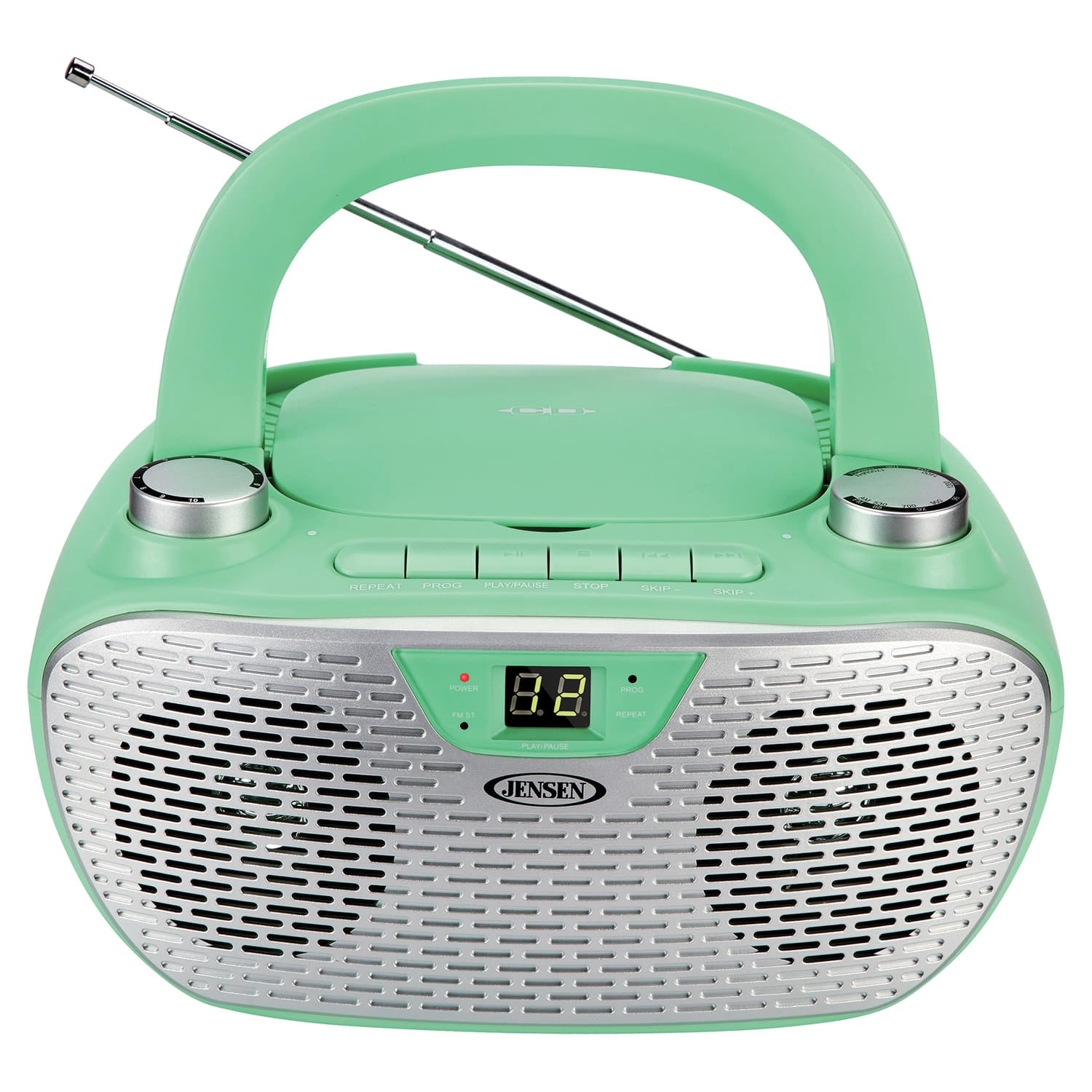 Jensen CD-485 1-Watt Portable Stereo CD Player with AM/FM Radio, Green