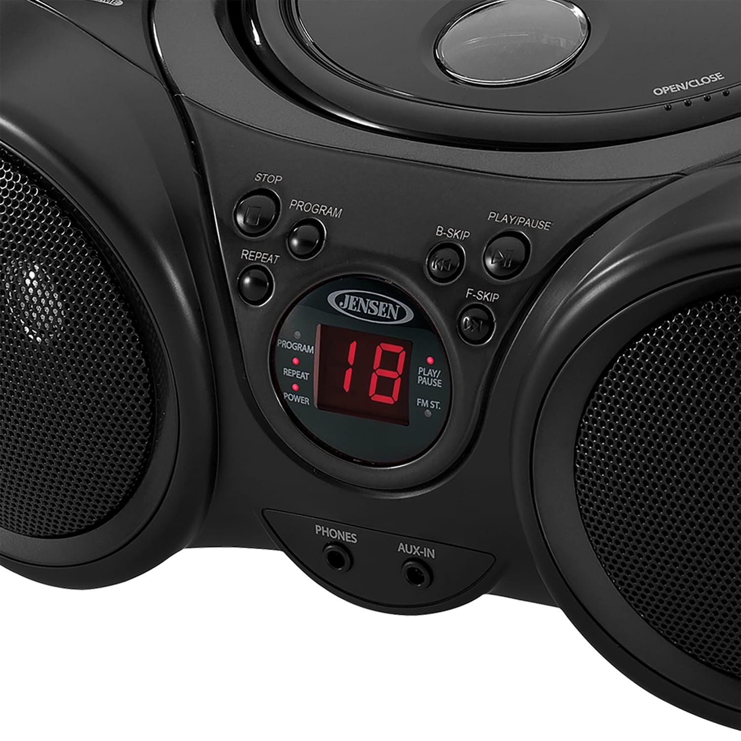 Jensen Portable CD Player with AM/FM Stereo Radio, CD-490, Black