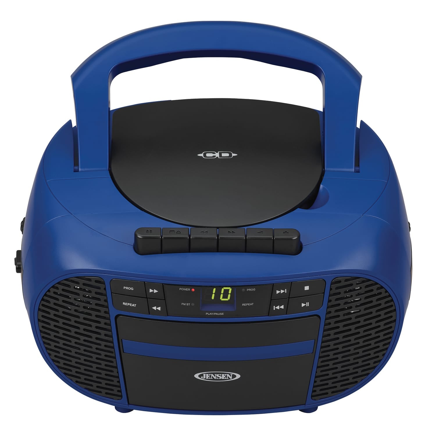 Jensen Portable CD Music System with Cassette Player/Recorder and AM/FM Stereo Radio, CD-550, Blue/Black