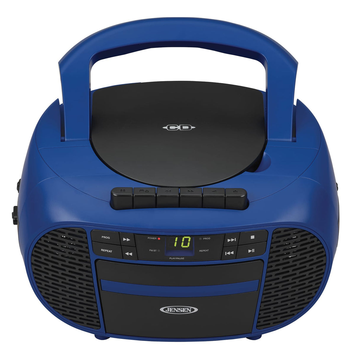 Jensen Portable CD Music System with Cassette Player/Recorder and AM/FM Stereo Radio, CD-550, Blue/Black