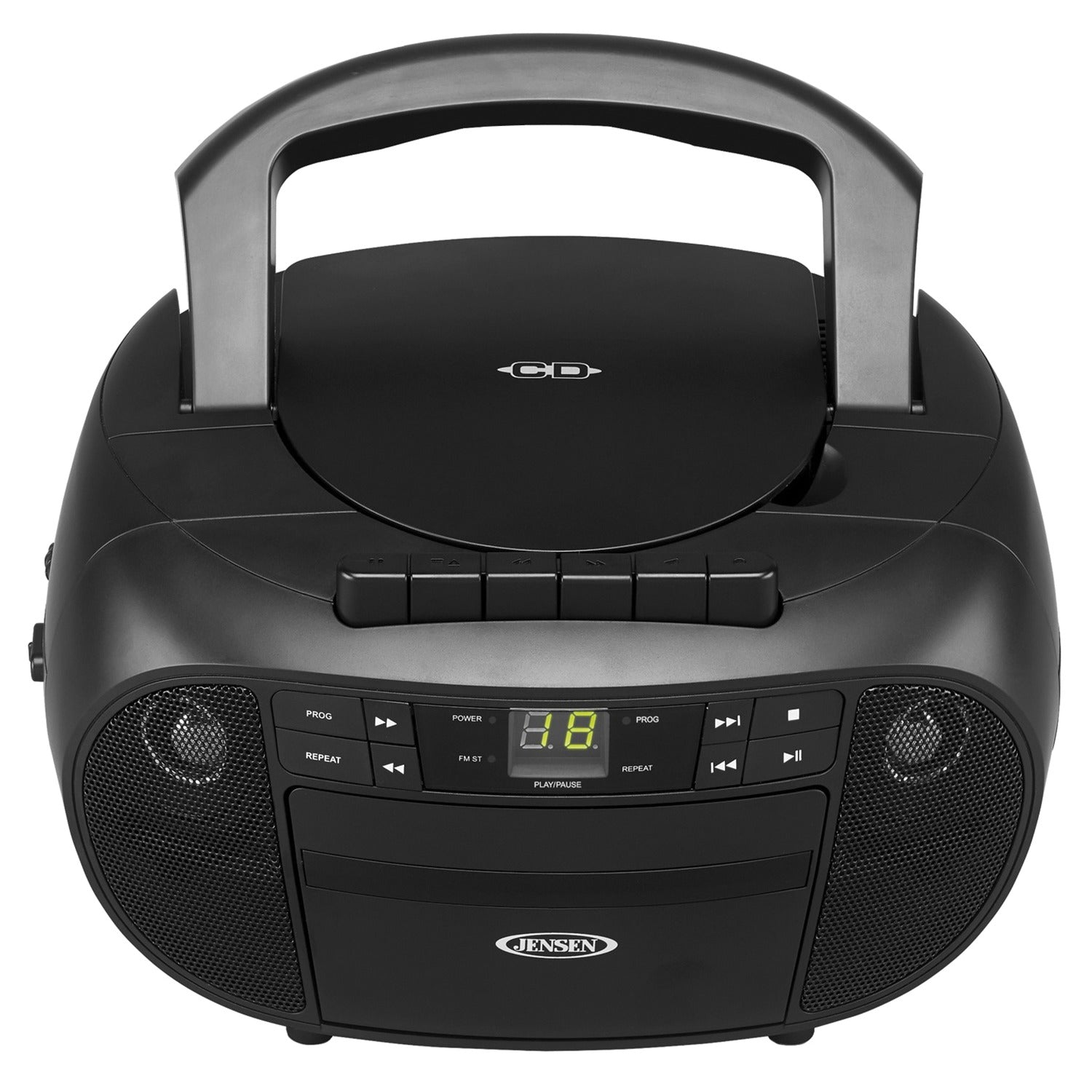 Jensen Portable CD Music System with Cassette Player/Recorder and AM/FM Stereo Radio, CD-550, Black