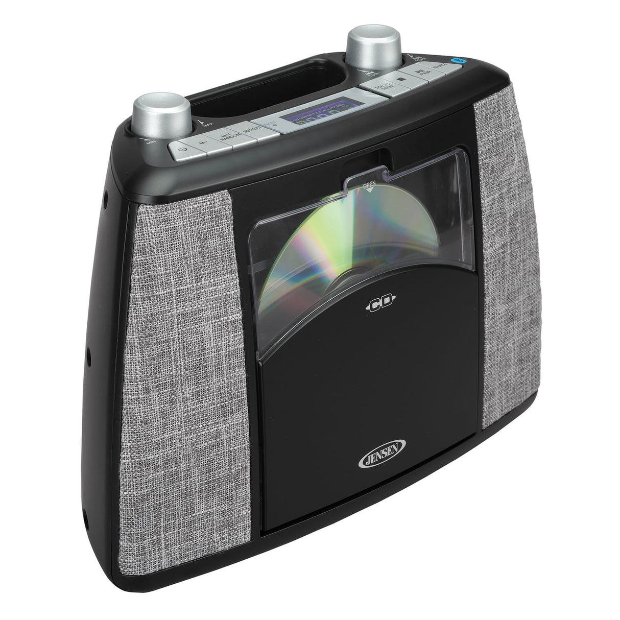 Jensen Portable Bluetooth CD Music System with FM Radio, CD-565, Black