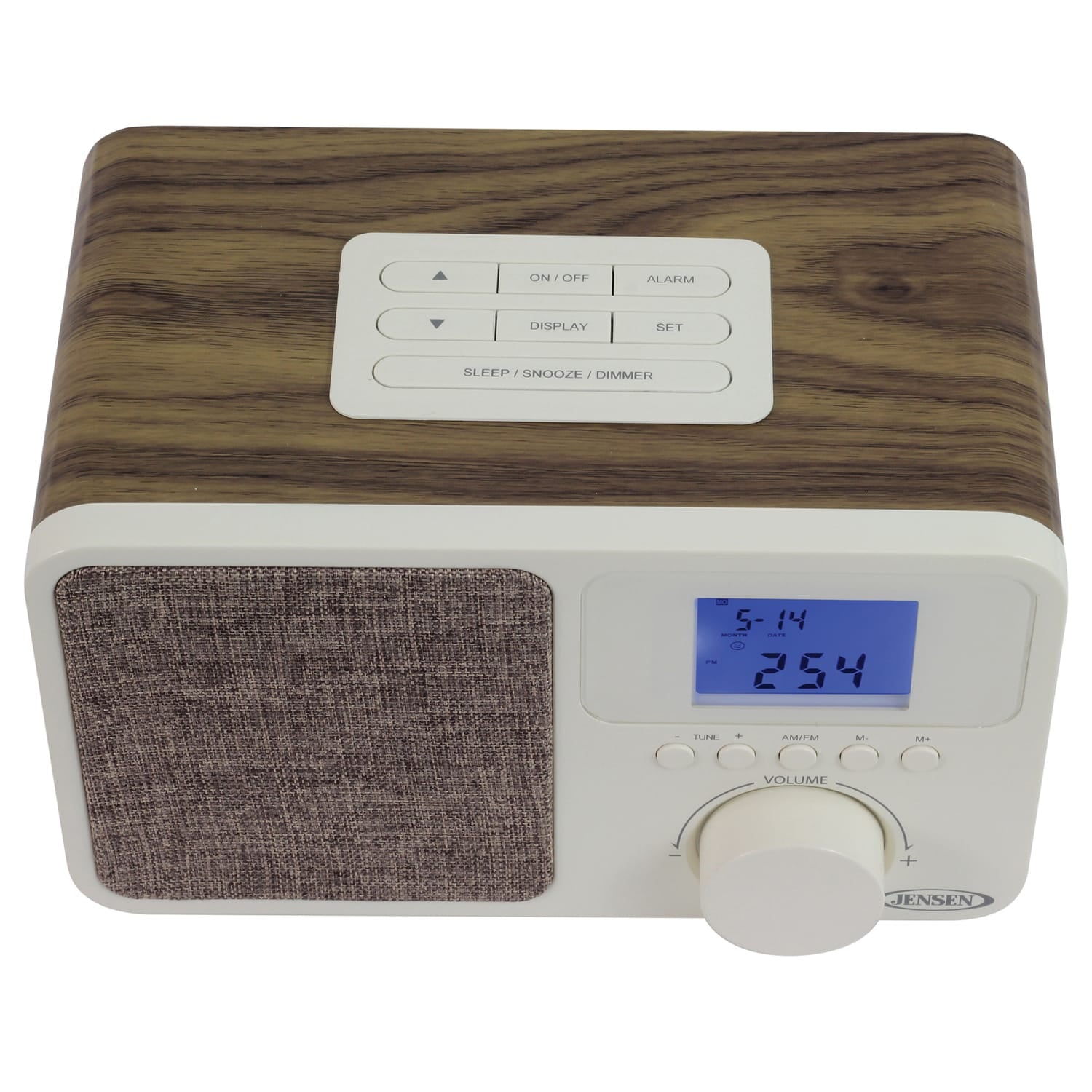 Jensen JCR-315 Digital AM/FM Dual-Alarm Clock Radio with Wood Cabinet