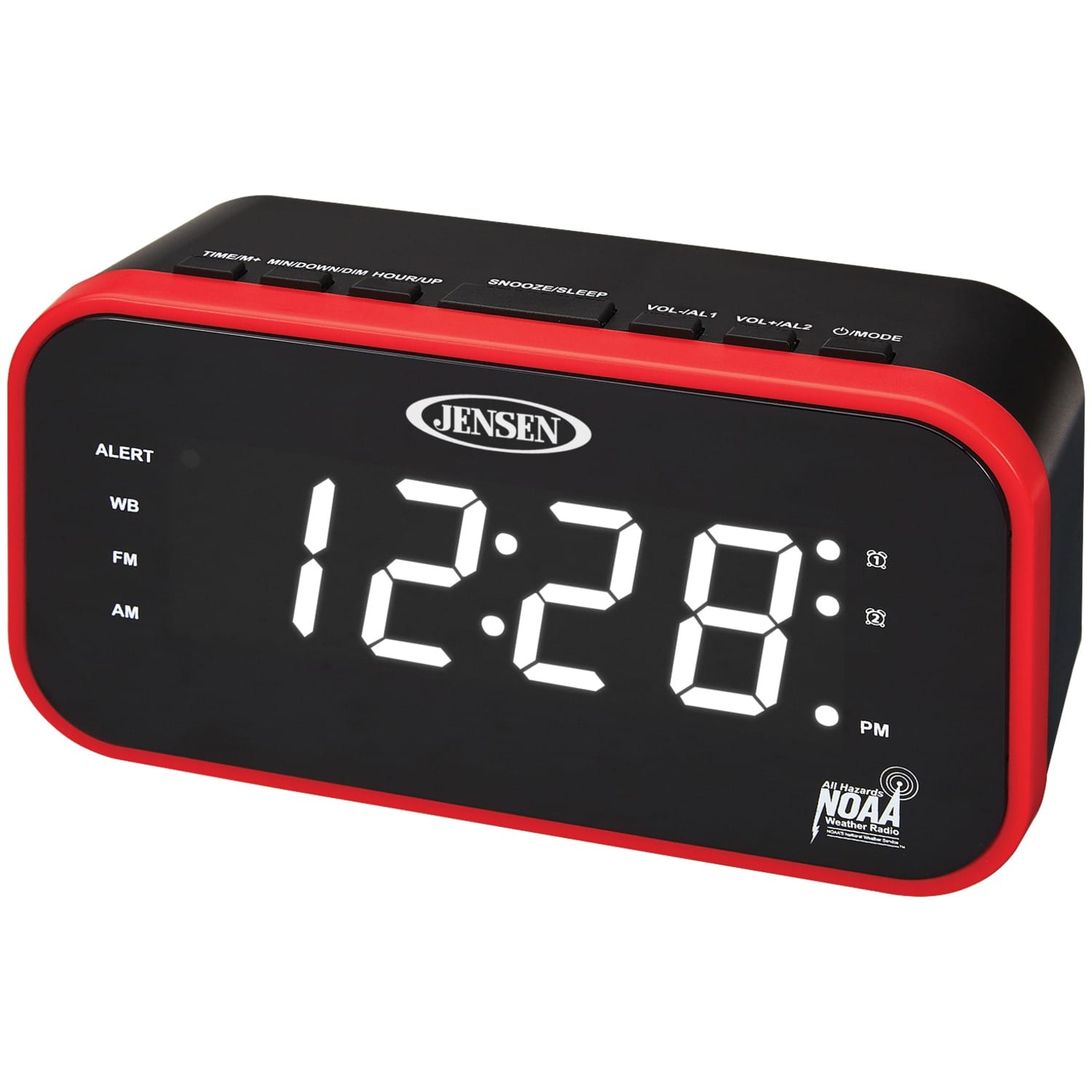 Jensen AM/FM/NOAA Weather Band Clock Radio with Weather Alert