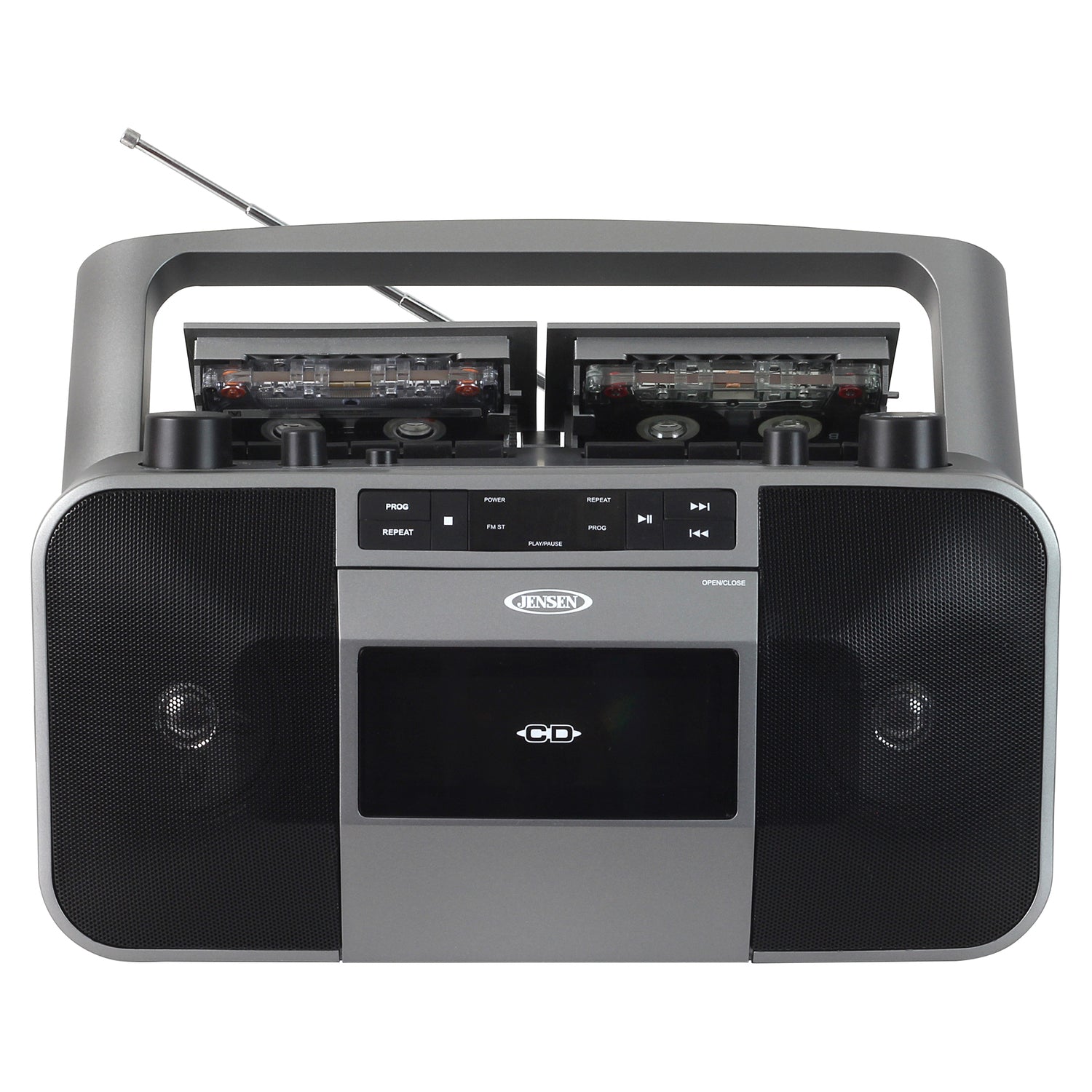 Jensen MCR-1500 Portable Stereo CD Player and Dual-Deck Cassette Player/Recorder with AM/FM Radio