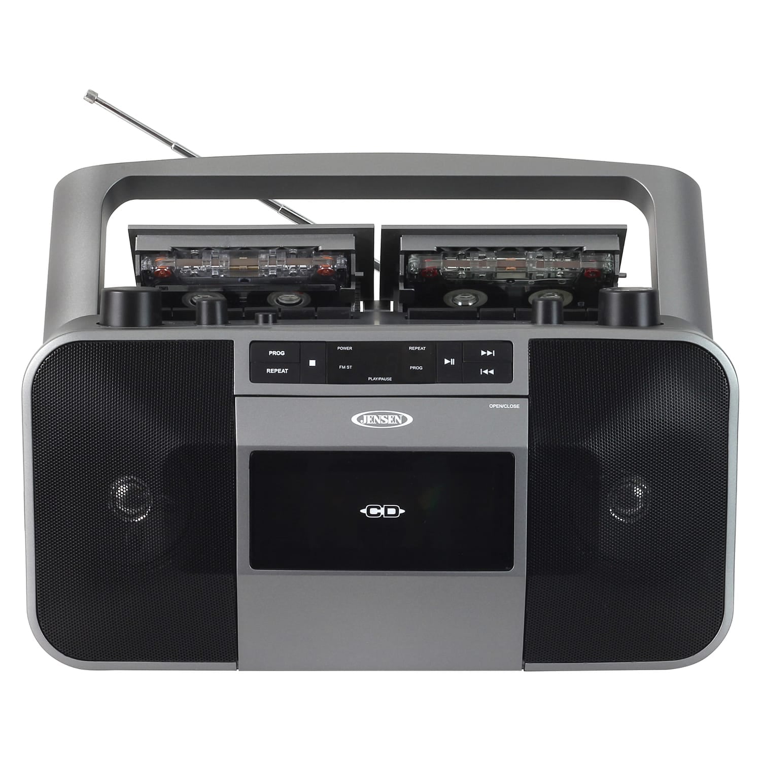 Jensen MCR-1500 Portable Stereo CD Player and Dual-Deck Cassette Player/Recorder with AM/FM Radio