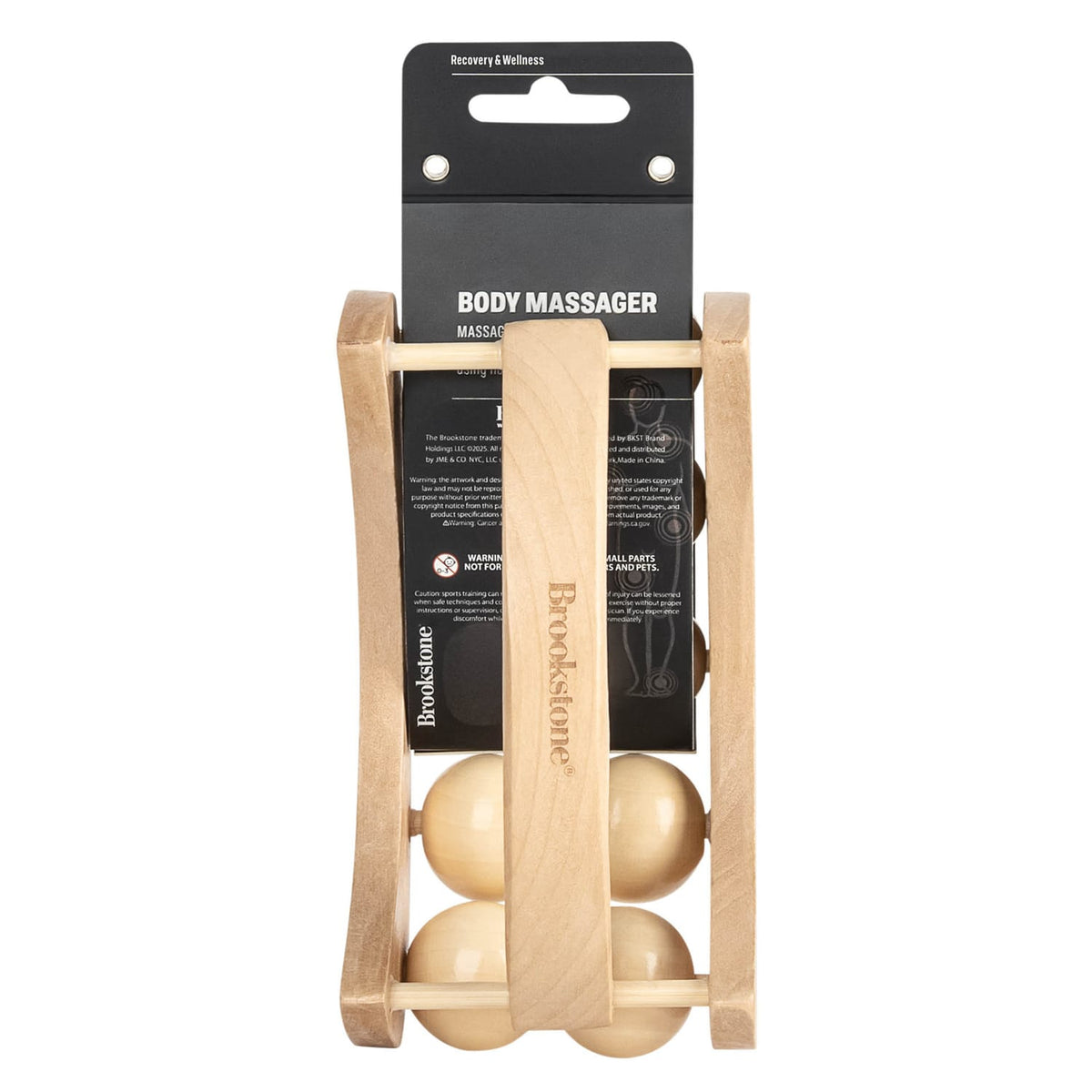 Brookstone Handheld Wooden Body Massager, Wood