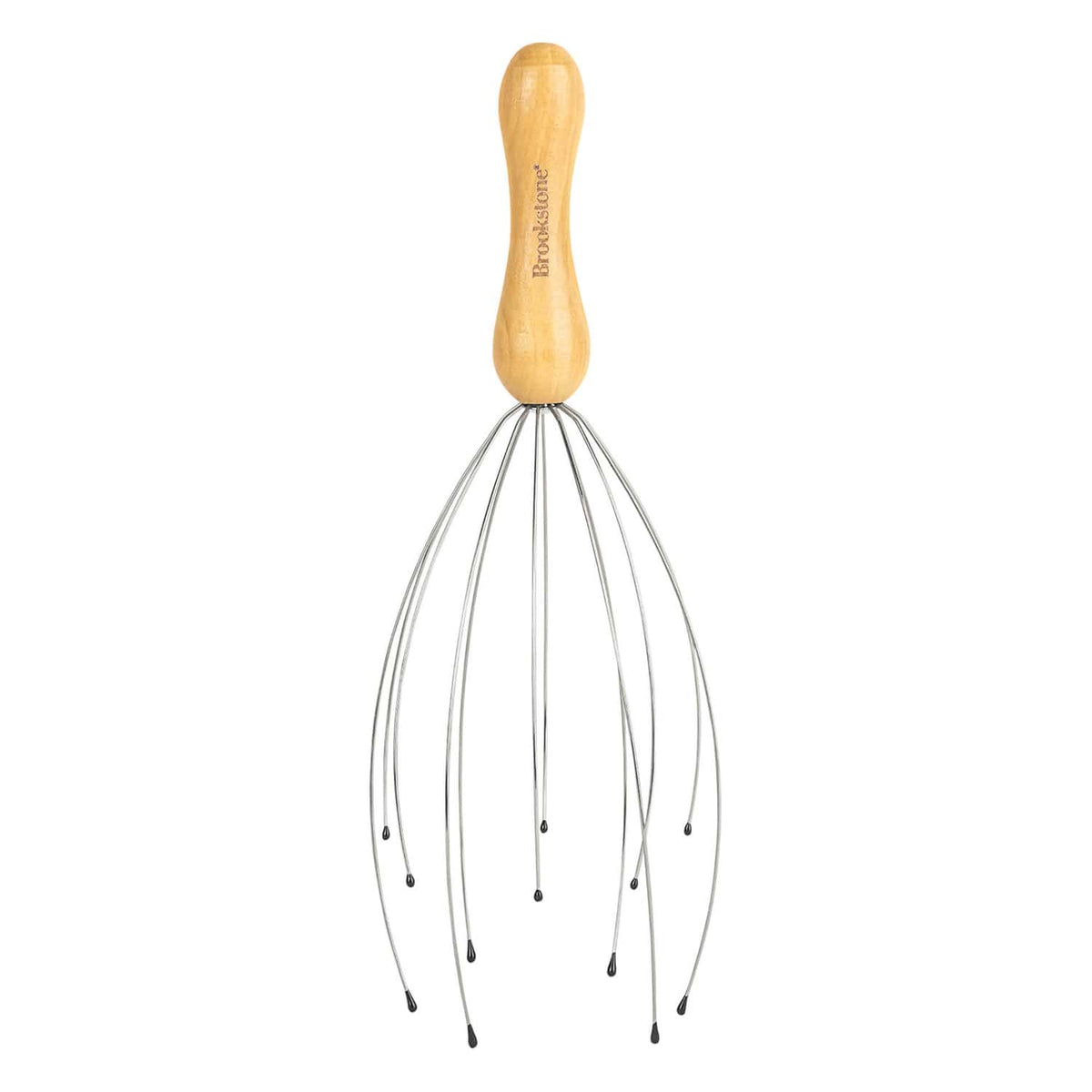 Brookstone Handheld Scalp Massager, Wood
