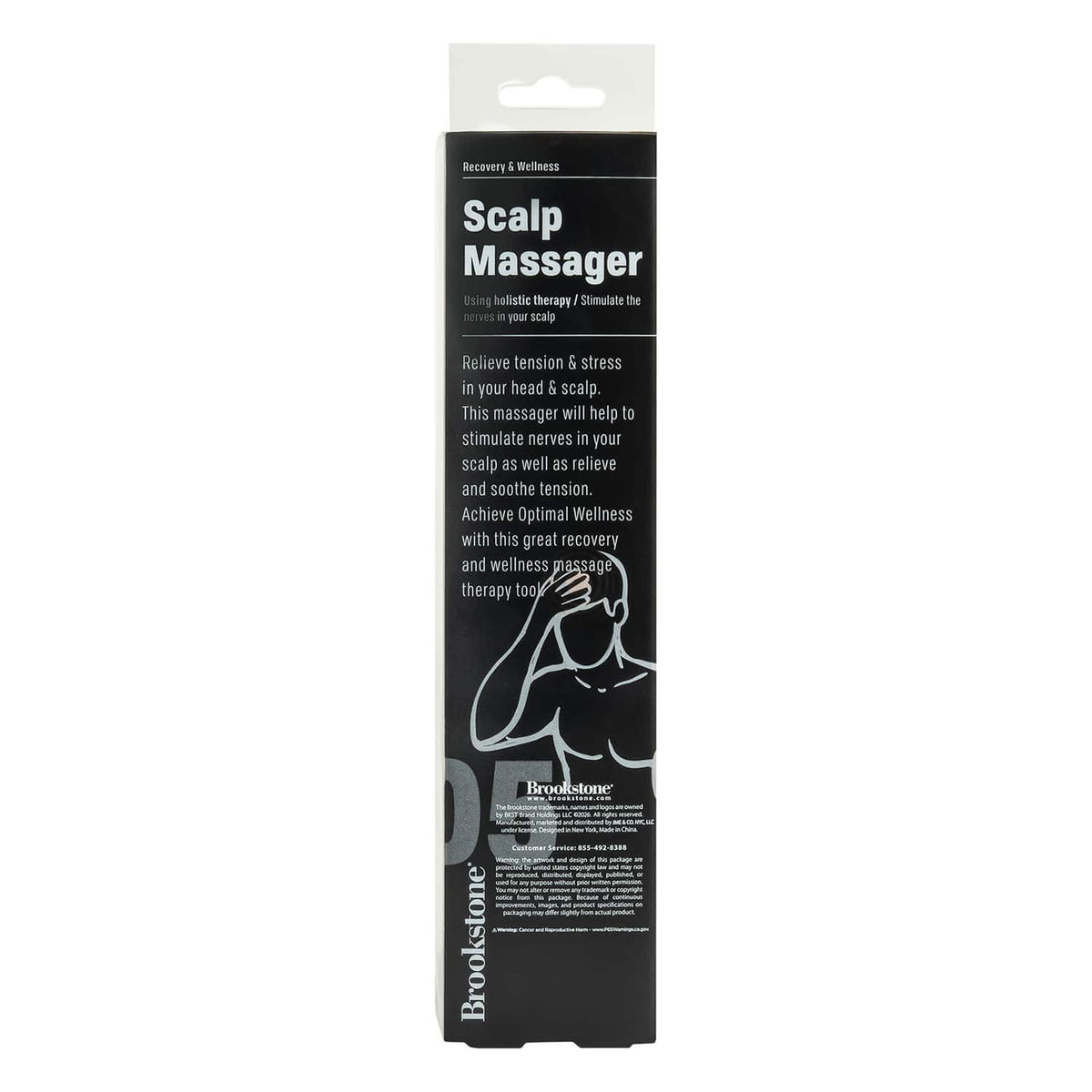 Brookstone Handheld Scalp Massager, Wood