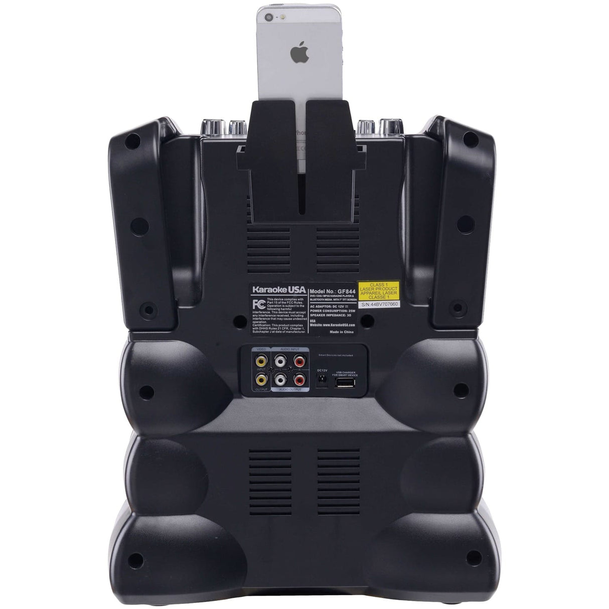 Karaoke USA DVD/CDG/MP3G 35-Watt Karaoke Machine with 7-In. Color Screen, Bluetooth, Record Function, 2 Microphones, and Remote