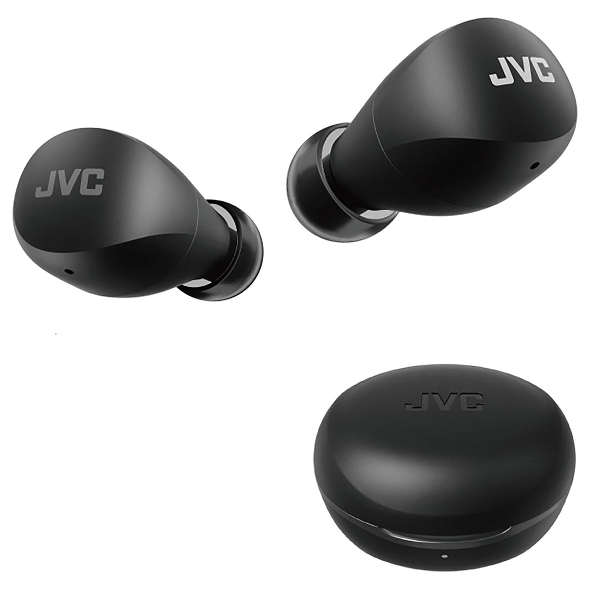 JVC Gumy mini TWS Bluetooth In-Ear Earbuds with Mics, On-Ear Controls, Charging Case, up to 23 Hours Play Time, 3 Sound Modes, IPX4, HA-A6T, Black