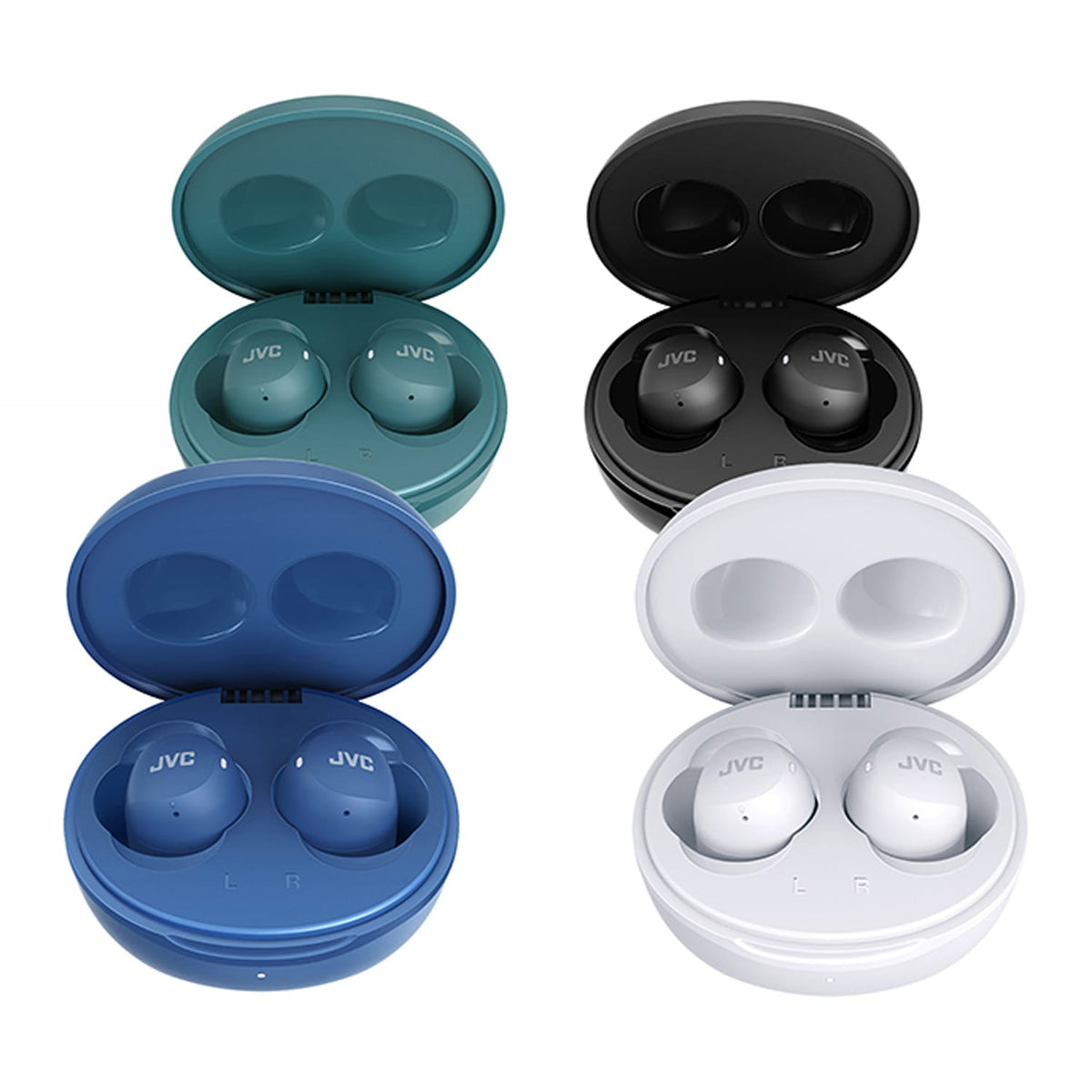 JVC Gumy mini TWS Bluetooth In-Ear Earbuds with Mics, On-Ear Controls, Charging Case, up to 23 Hours Play Time, 3 Sound Modes, IPX4, HA-A6T, Teal