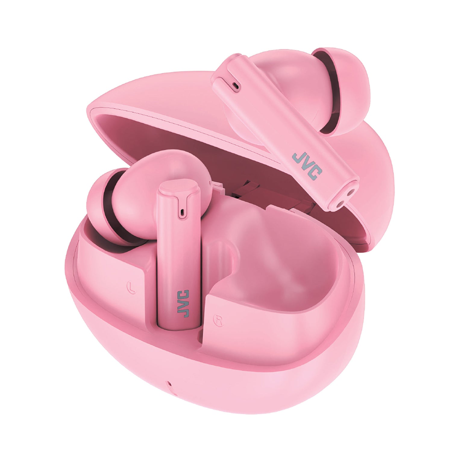 JVC TWS Bluetooth In-Ear Ultra-Compact Earbuds with Mic with Charging Case, up to 28 Hours Play Time, HA-D6T, Pink