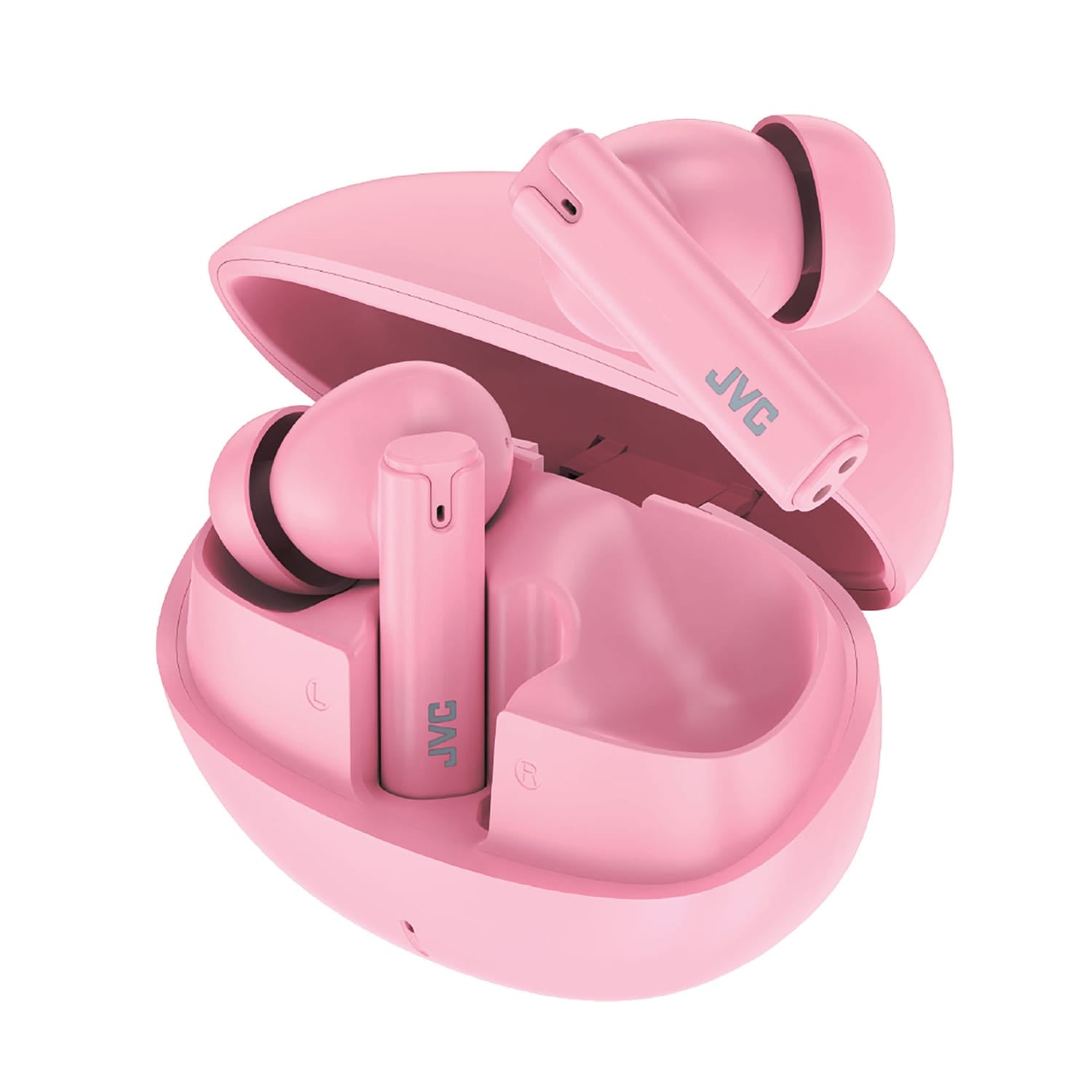 JVC TWS Bluetooth In-Ear Ultra-Compact Earbuds with Mic with Charging Case, up to 28 Hours Play Time, HA-D6T, Pink