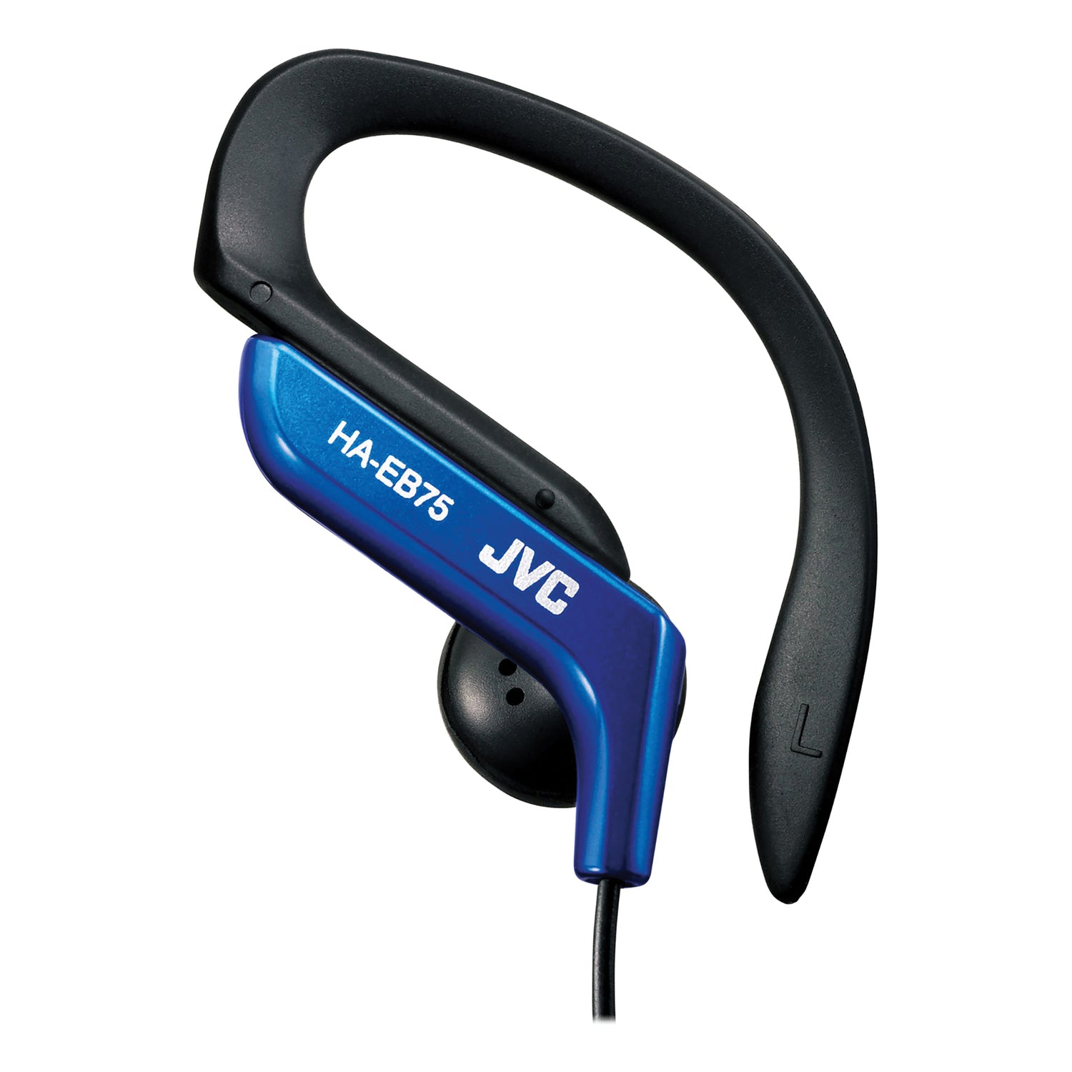 JVC Wired In-Ear Sport Earbuds with Adjustable Earclip Loops and 3.5-mm Connector, IPX2 Splashproof, HA-EB75, Blue