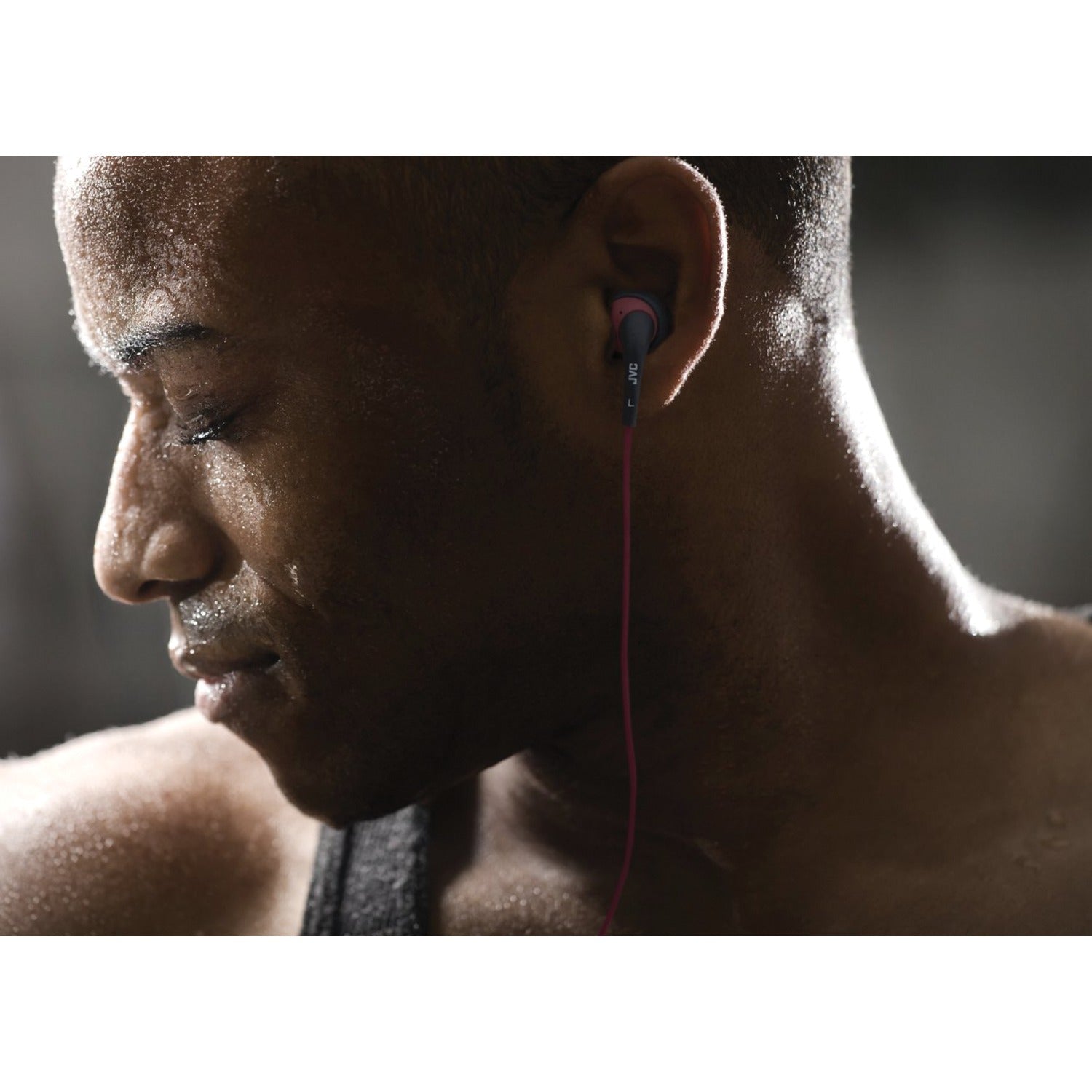 JVC Gumy Sport Wired In-Ear Headphones with 3.5-mm Connector, Sweatproof, HA-EN10, Black