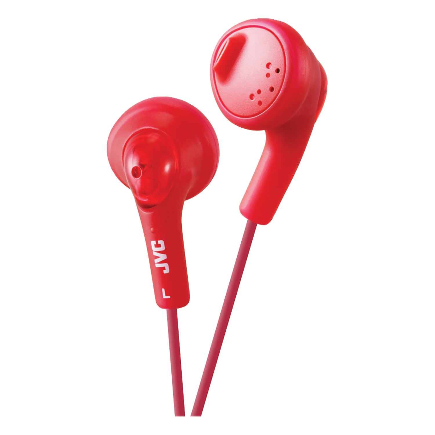 JVC Gumy Wired Earbuds In-Ear Headphones with In-Line Mic/Remote and 3.5-mm Connector, HA-F160, Red