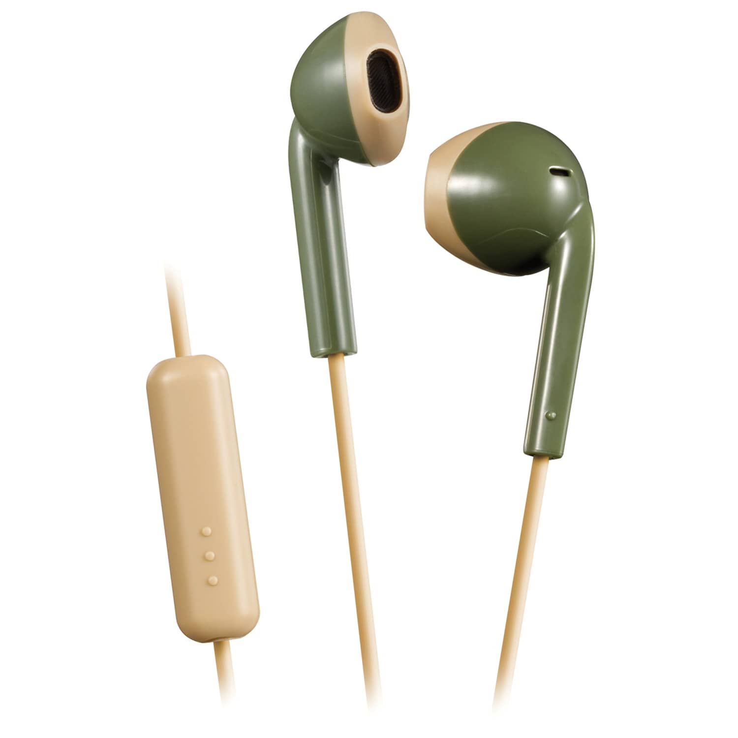 JVC Wired Retro In-Ear Earbuds with In-Line Mic/Remote and 3.5-mm Connector, HAF19M, Green
