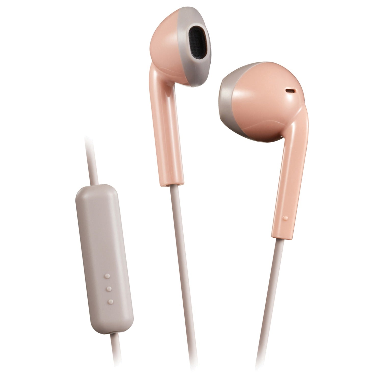 JVC Wired Retro In-Ear Earbuds with In-Line Mic/Remote and 3.5-mm Connector, HAF19M, Pink