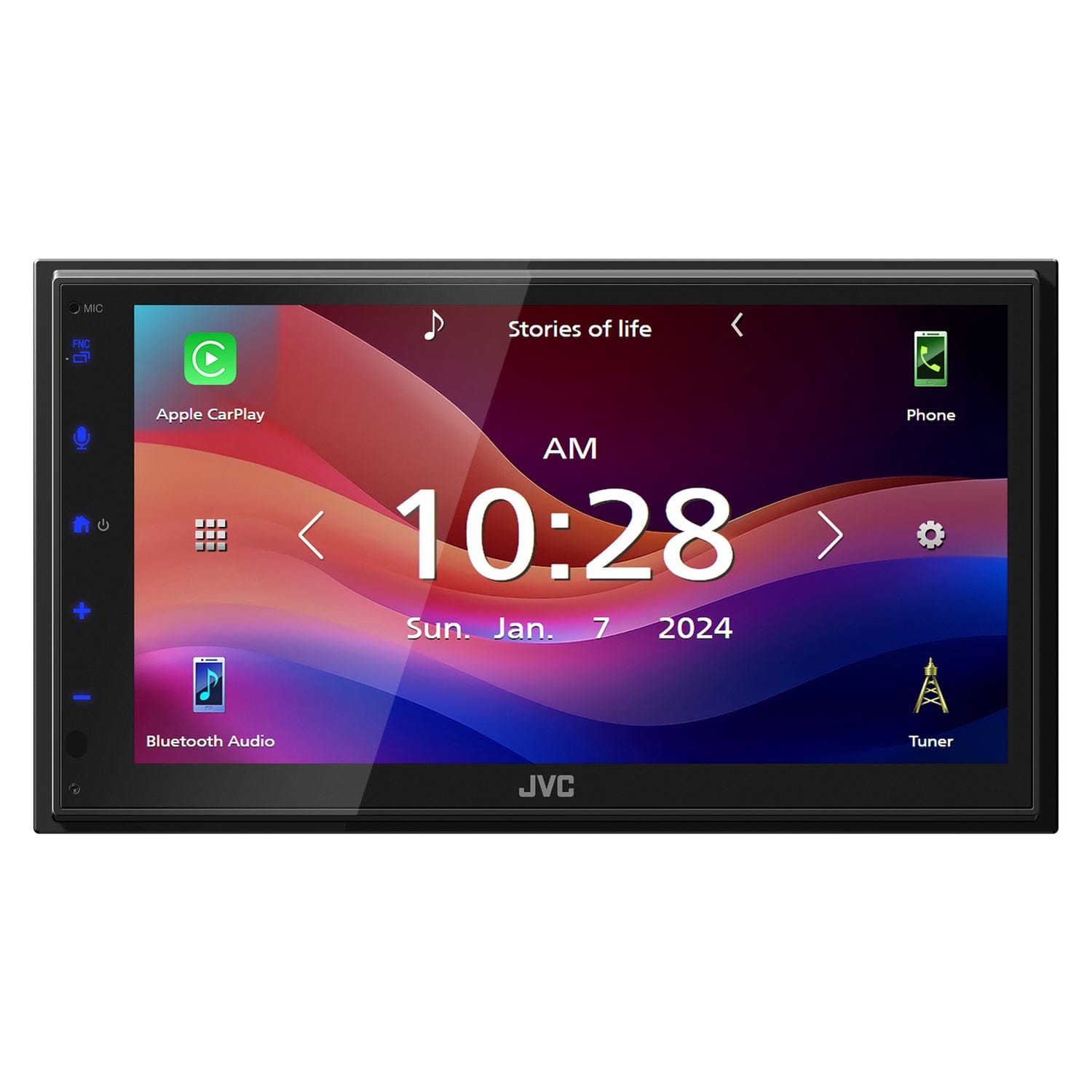 JVC KW-M695BW 6.8-In. Car In-Dash Unit, Double-DIN Digital Receiver with WSVGA Touch Screen, Wireless Android Auto/Apple CarPlay, and SiriusXM Ready