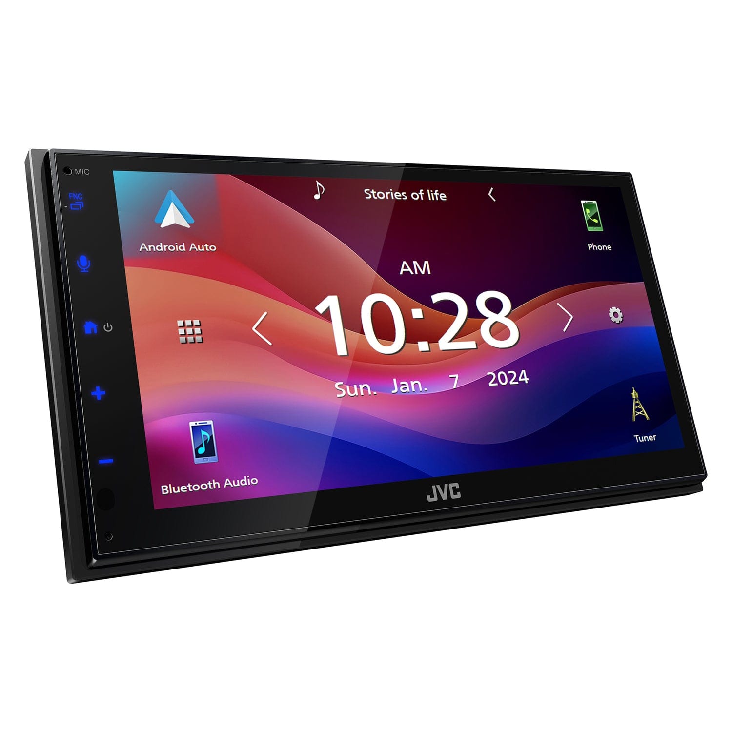 JVC KW-M695BW 6.8-In. Car In-Dash Unit, Double-DIN Digital Receiver with WSVGA Touch Screen, Wireless Android Auto/Apple CarPlay, and SiriusXM Ready