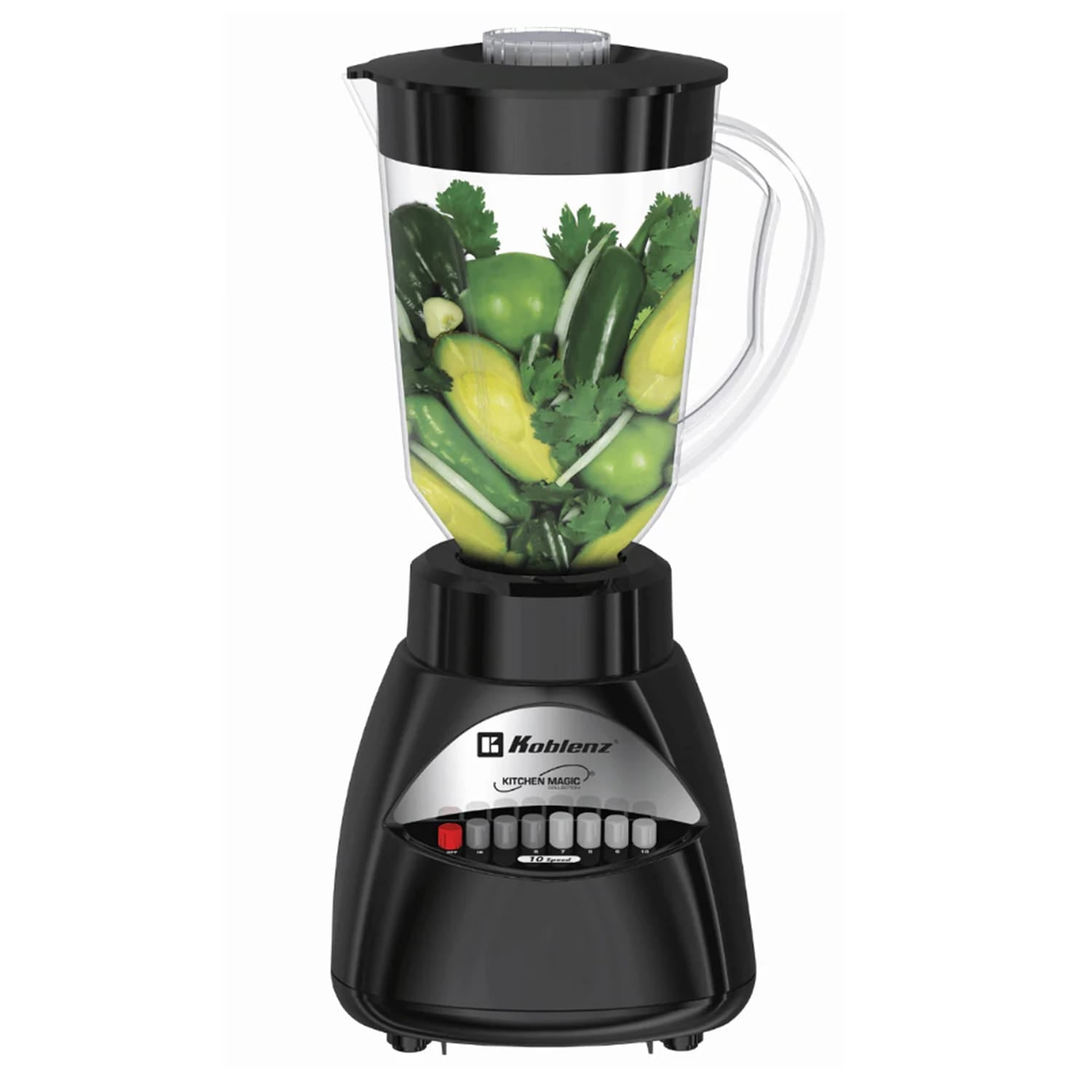 Koblenz 500-Watt 10-Speed 42-Oz. Blender with Plastic Jar, Black