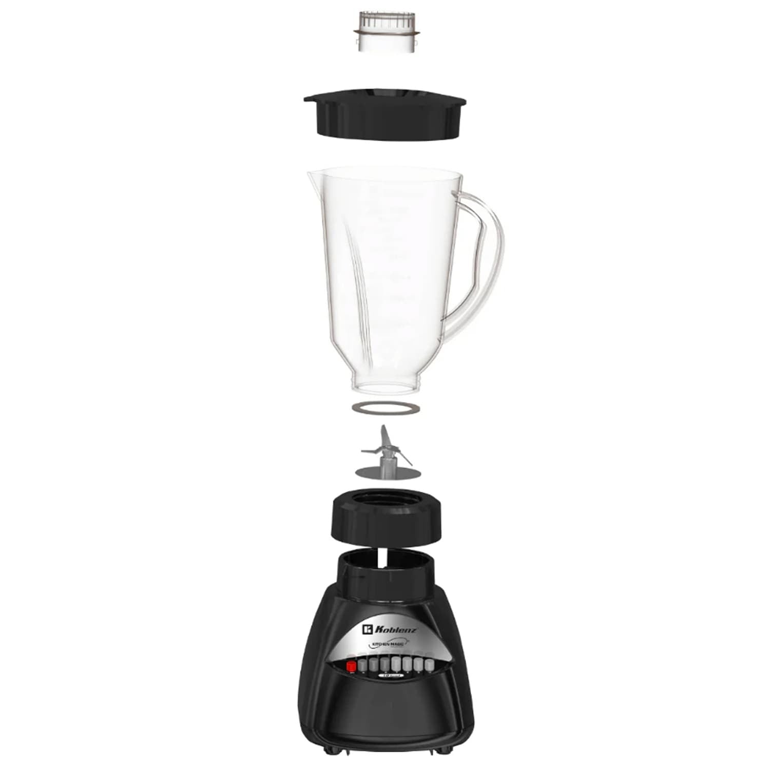 Koblenz 500-Watt 10-Speed 42-Oz. Blender with Plastic Jar, Black
