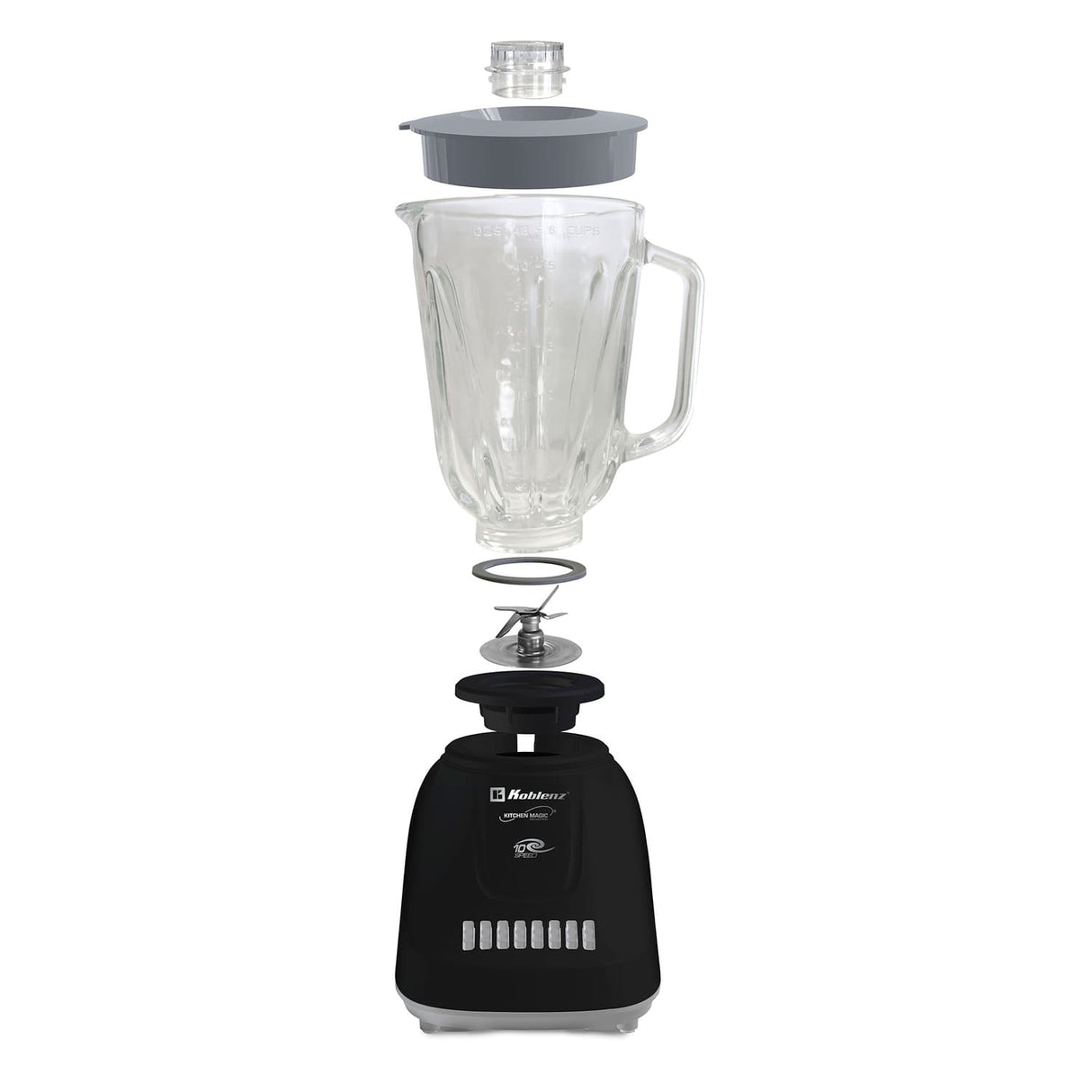 Koblenz Gourmet 500-Watt 10-Speed 50-Oz. Blender with Glass Jar, Black