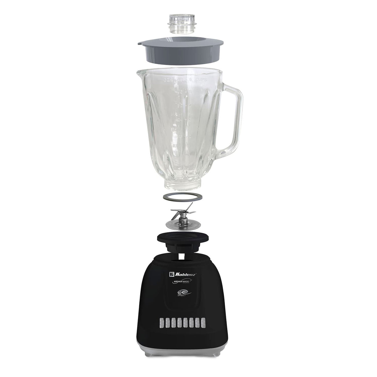 Koblenz Gourmet 500-Watt 10-Speed 50-Oz. Blender with Glass Jar, Black