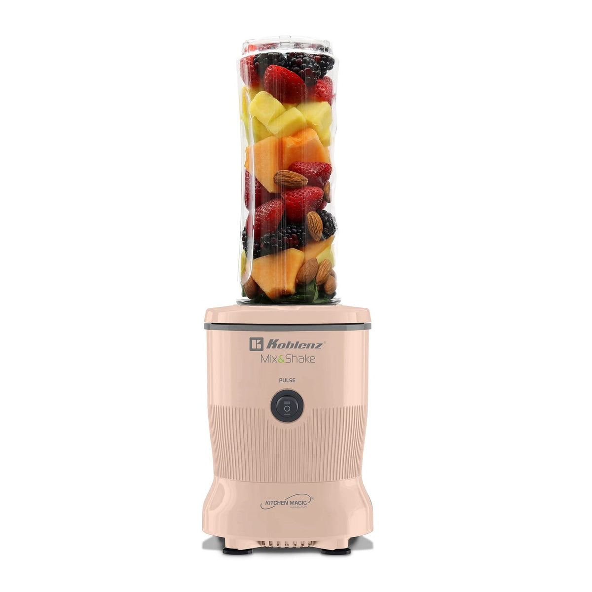 Koblenz 600-Watt 20.2-Oz. Personal Mix and Shake Blender Kit, Salmon