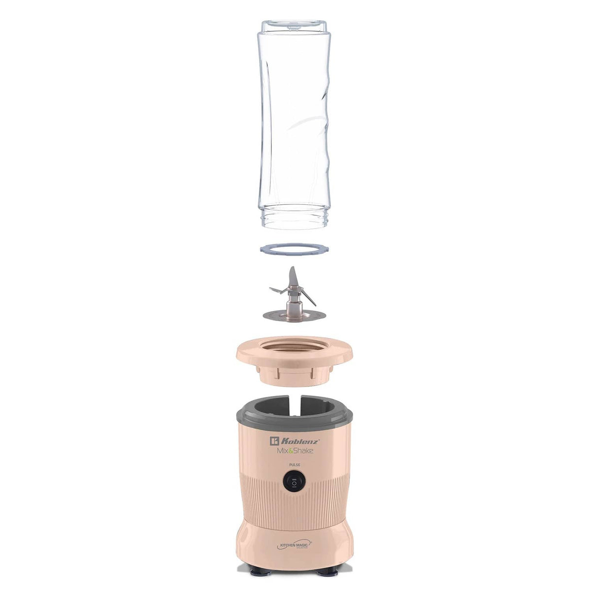 Koblenz 600-Watt 20.2-Oz. Personal Mix and Shake Blender Kit, Salmon