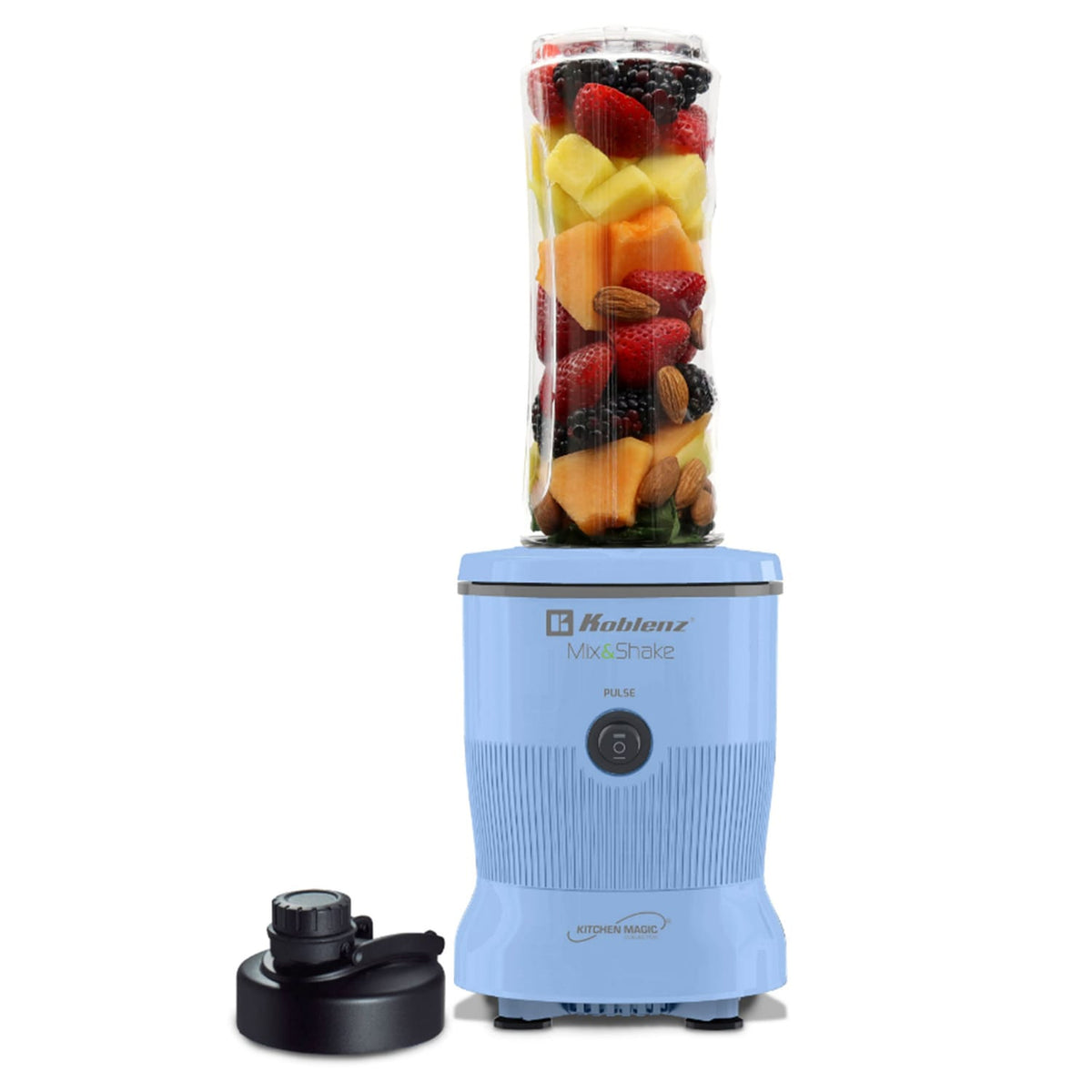 Koblenz 600-Watt 20.2-Oz. Personal Mix and Shake Blender, Blue