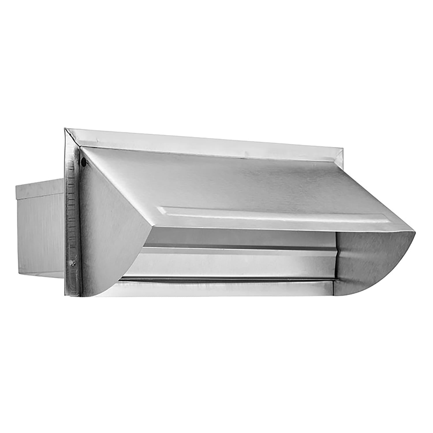 Lambro 3.25-In. x 10 in. 22-Gauge Aluminum Wall Exhaust Hood Vent with Spring Gasketed Damper and 5-In. Tail, 1060