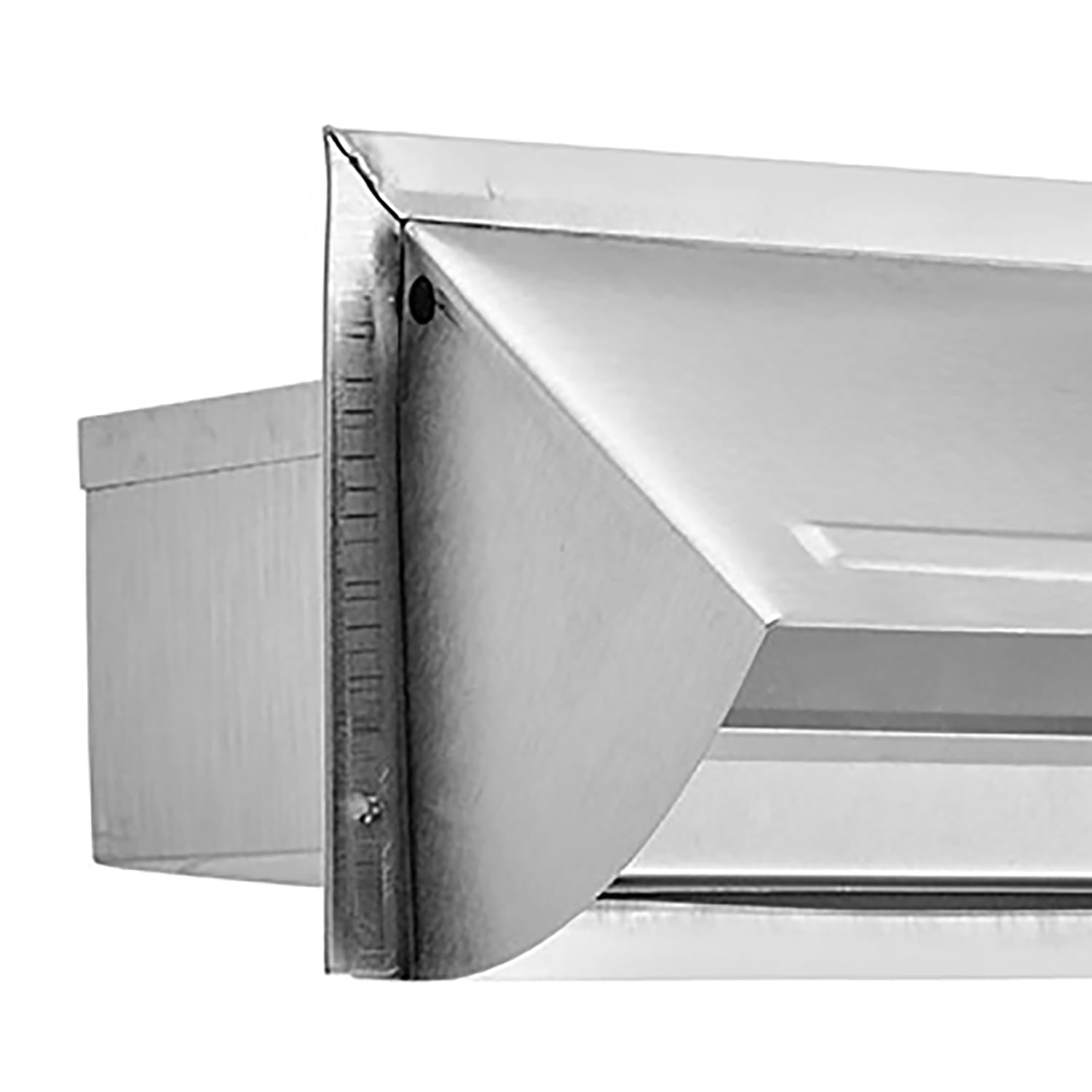 Lambro 3.25-In. x 10 in. 22-Gauge Aluminum Wall Exhaust Hood Vent with Spring Gasketed Damper and 5-In. Tail, 1060