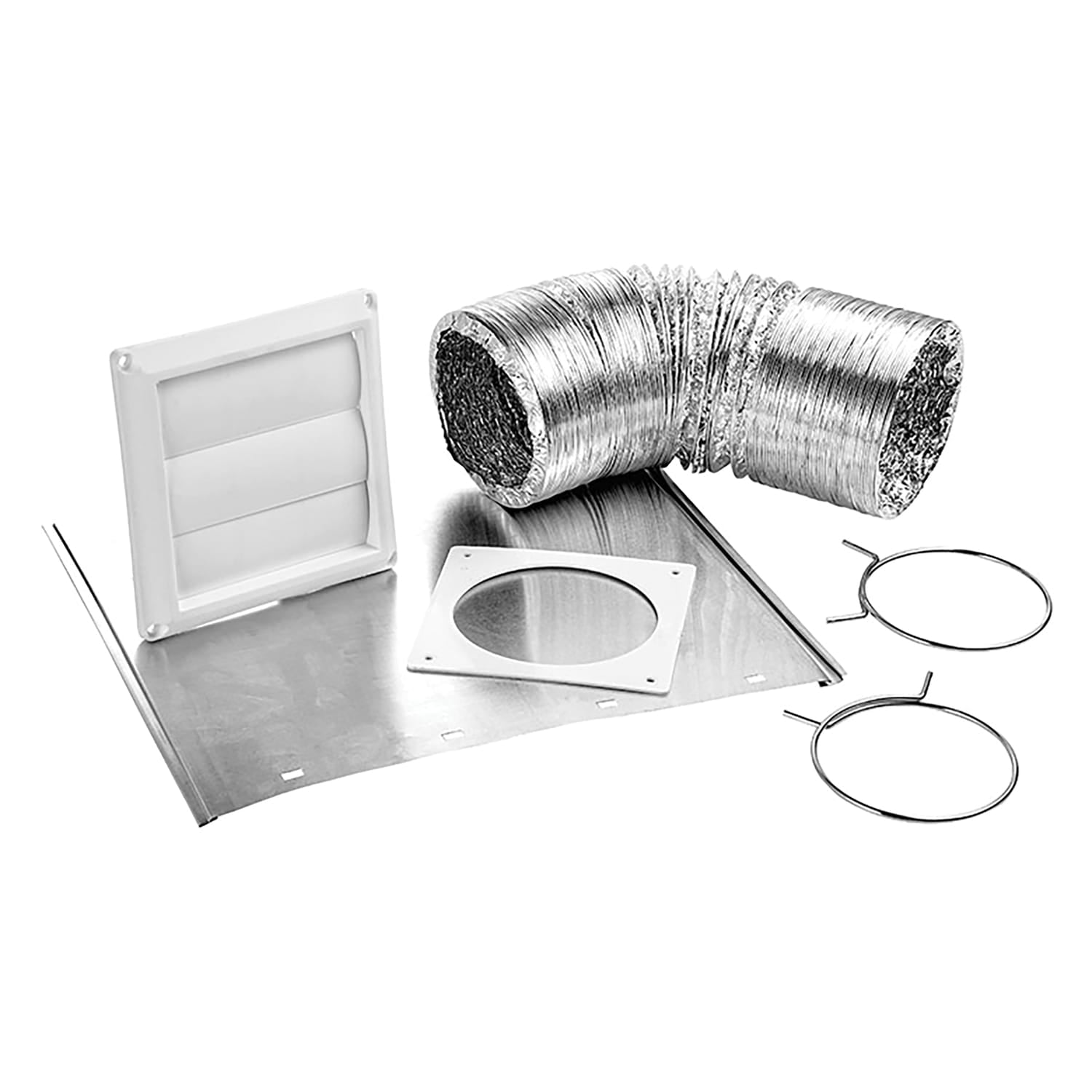 Lambro 4-In. x 8-Ft. UL 2158A Transition Duct Louvered Vent Kit