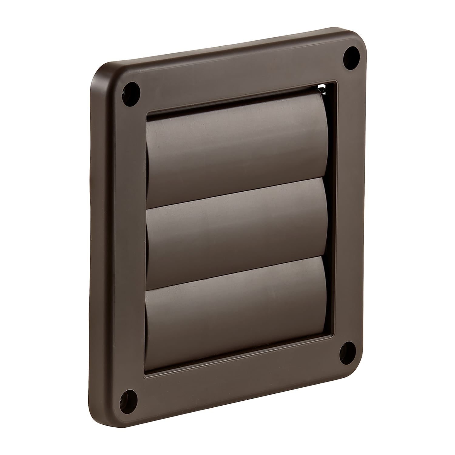 Lambro 4-In. Plastic Wall Exhaust Dryer Vent with 3 Louvers, 1423B, Brown
