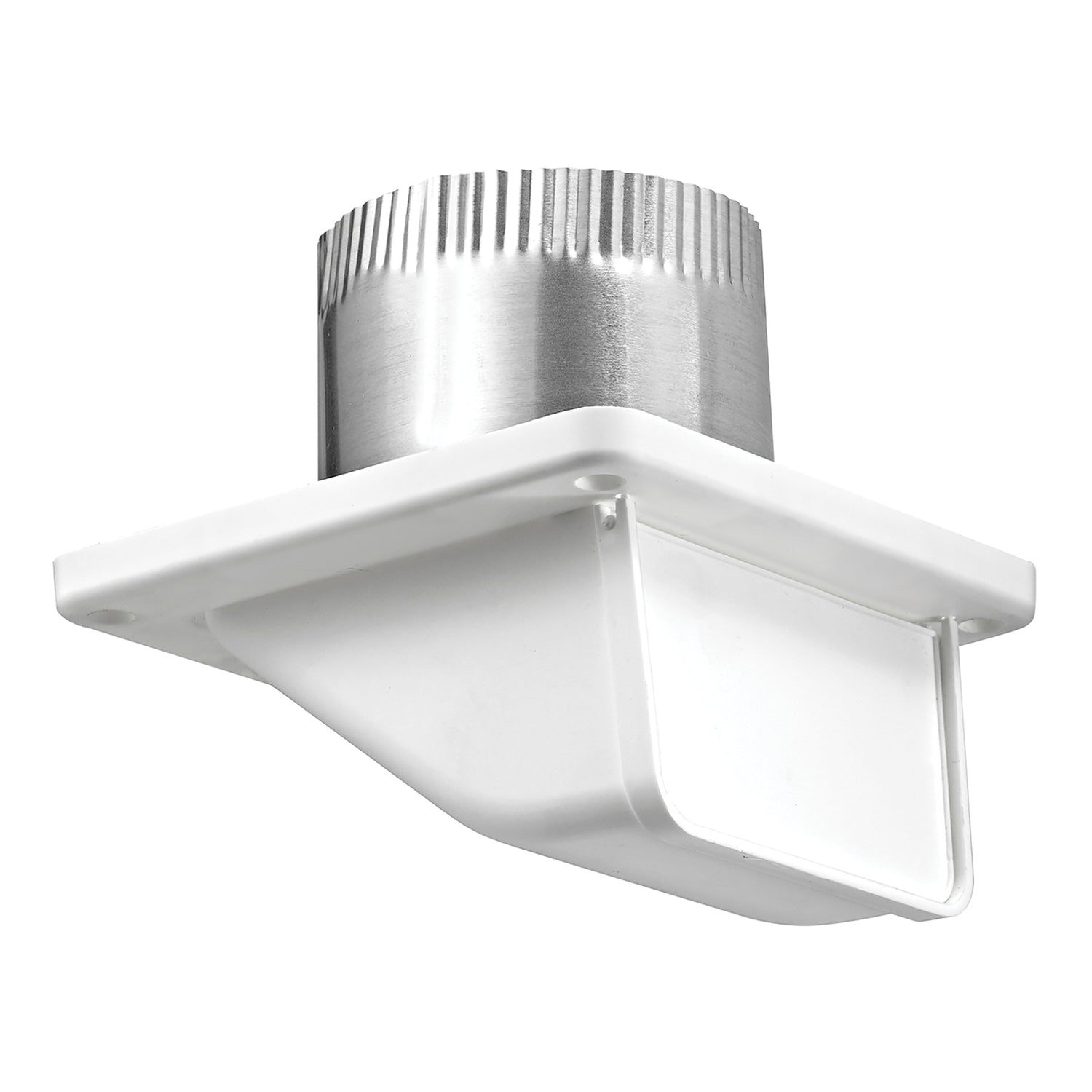 Lambro 4-In. White Plastic Under Eave Vent with Weather Damper and Tail Pipe