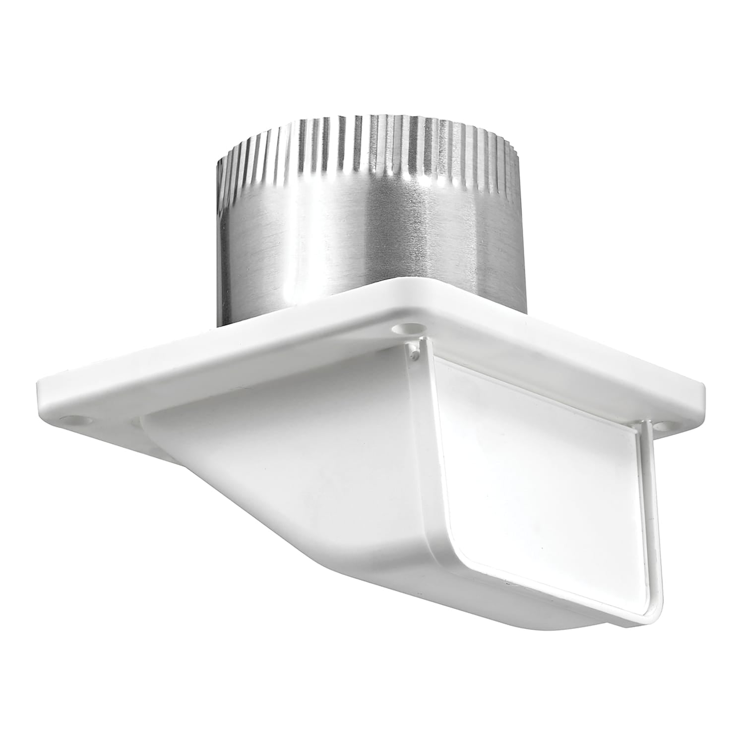 Lambro 4-In. White Plastic Under Eave Vent with Weather Damper and Tail Pipe