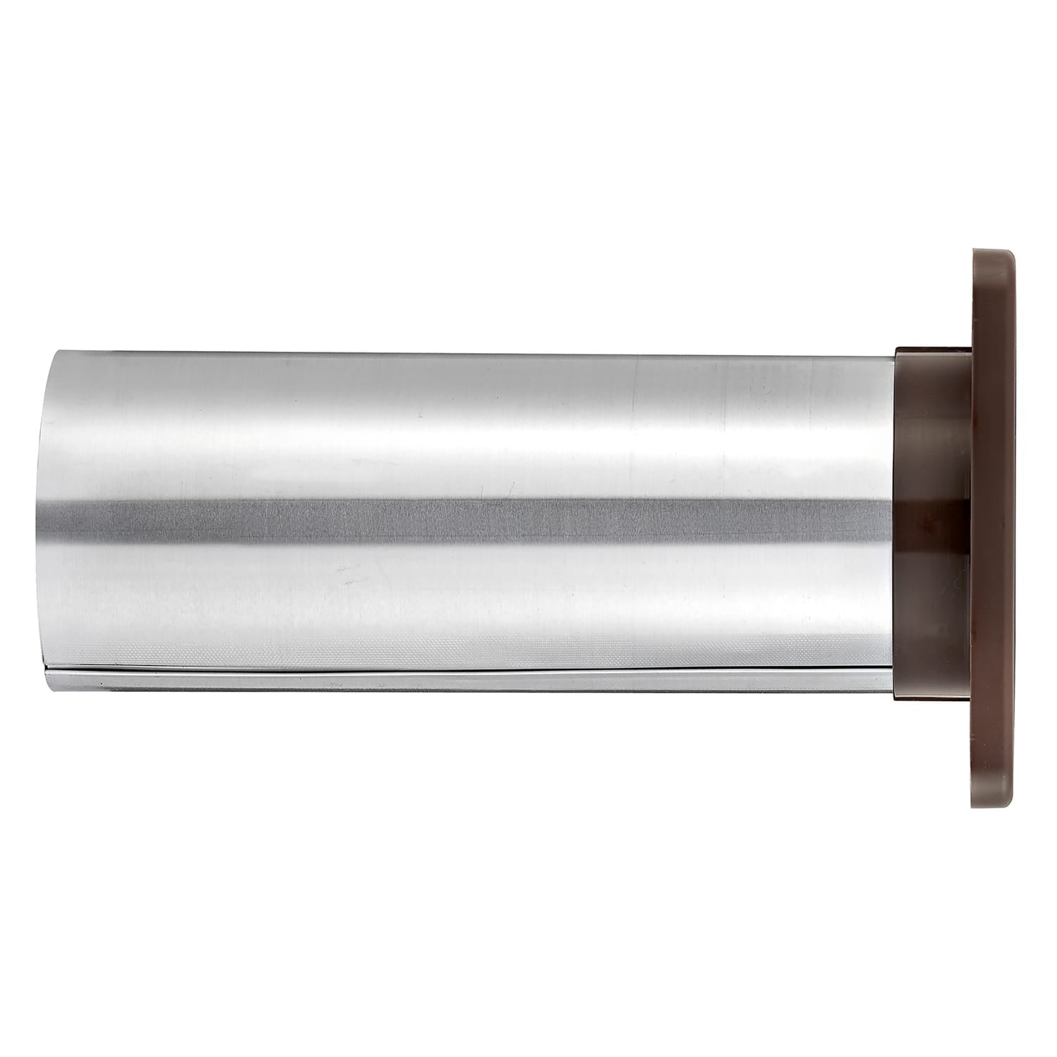 Lambro 4-In. Plastic Wall Exhaust Louvered Dryer Vent with 11-In. Pipe, No Interior Trim Plate, Brown