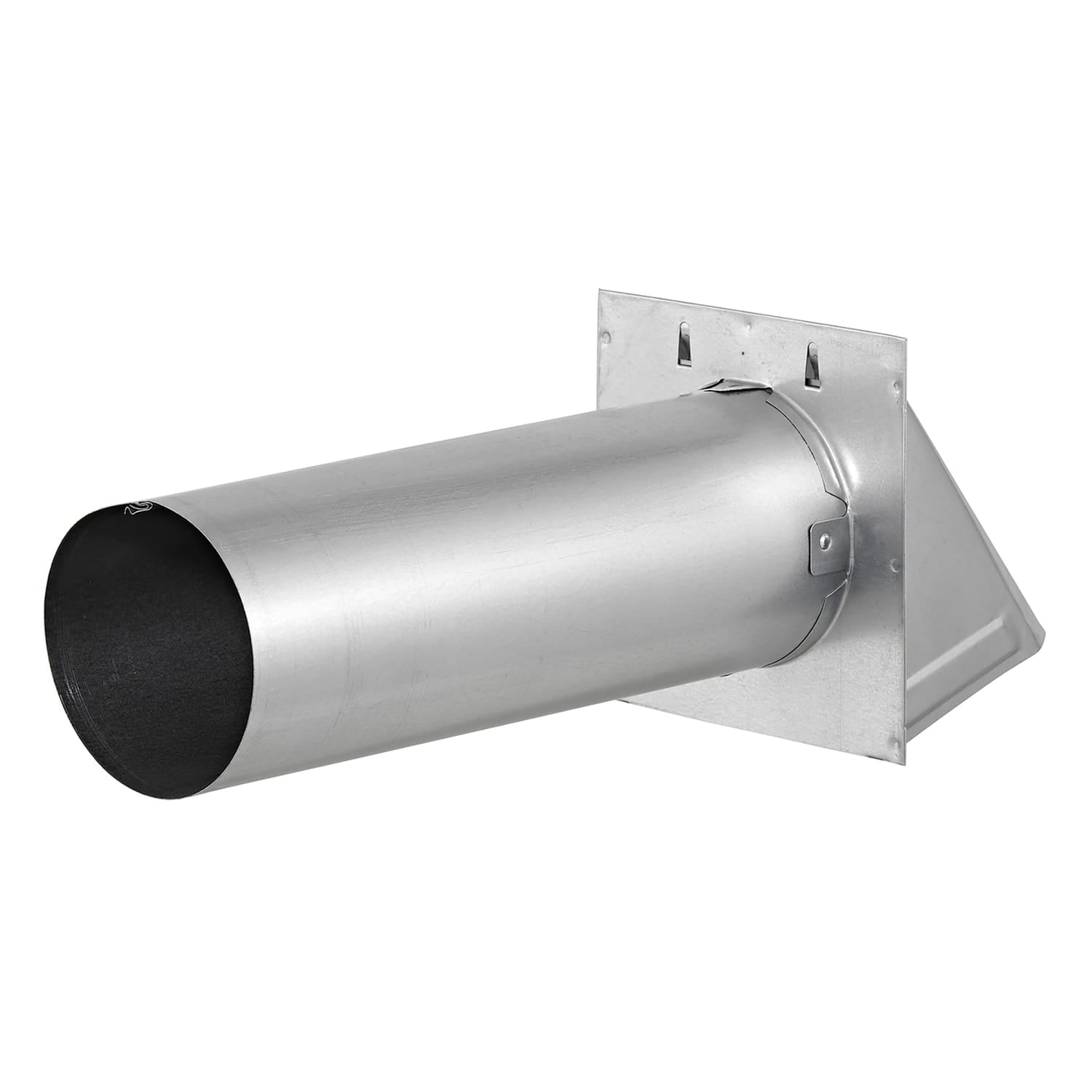 Lambro 4-In. 26-Gauge Galvanized Steel Wall Exhaust Hood Dryer Vent with Damper and 11-In. Pipe, 34400G