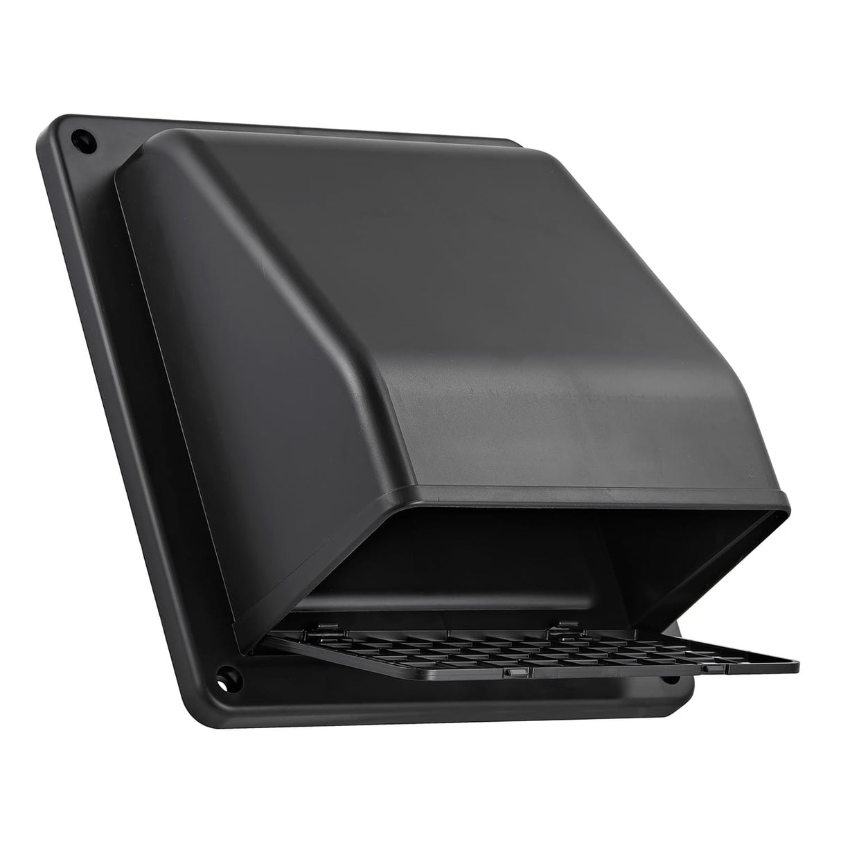 Lambro 6-In. Plastic Wall Exhaust or Air Intake Vent with Hinged Screen, Removable Damper, and 1.25-In. Collar, 3510, Black