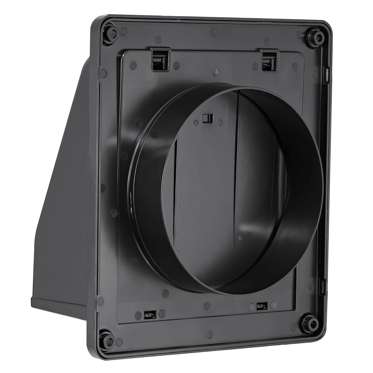 Lambro 6-In. Plastic Wall Exhaust or Air Intake Vent with Hinged Screen, Removable Damper, and 1.25-In. Collar, 3510, Black